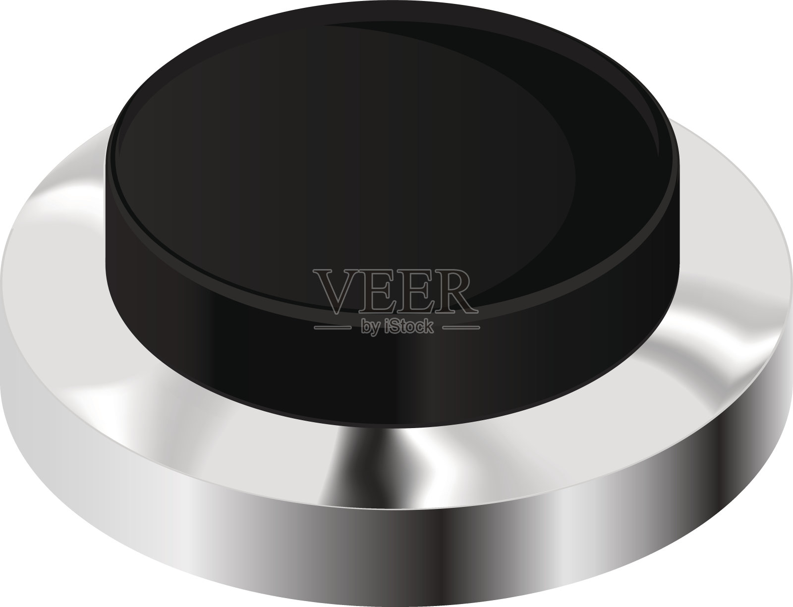 黑色按钮与铬框设计元素图片