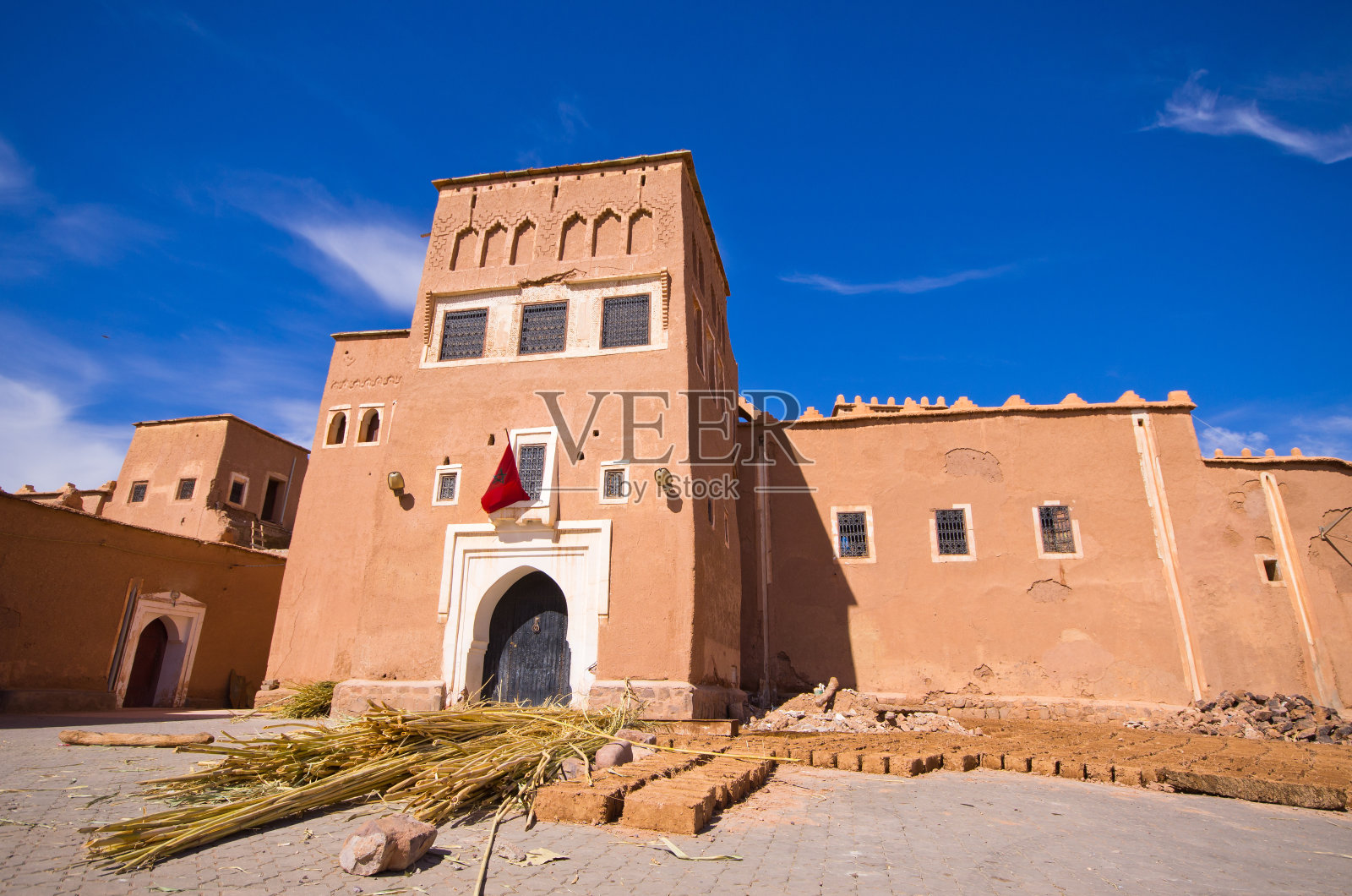 摩洛哥Ouarzazate的Kasbah taoururt照片摄影图片