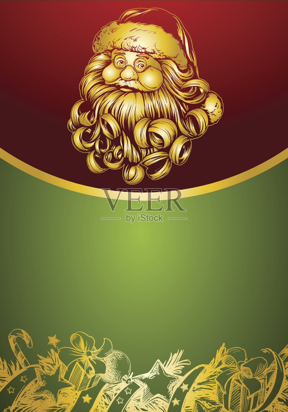 圣诞老人，圣诞符号手绘矢量插图插画图片素材