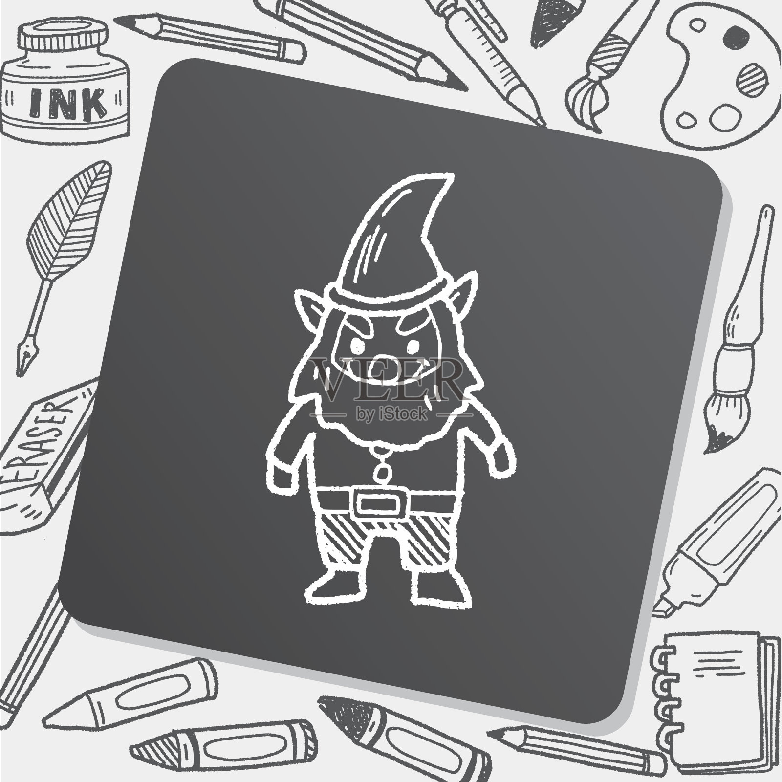 精灵涂鸦插画图片素材