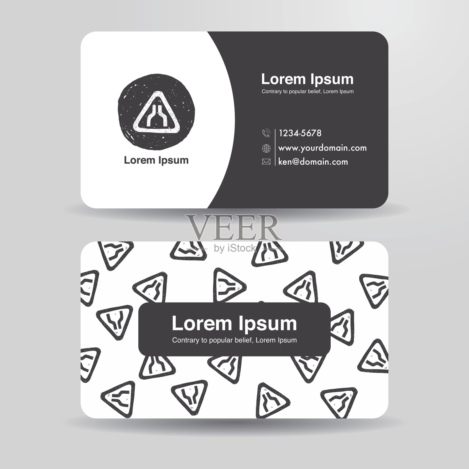 路窄合并涂鸦设计模板素材