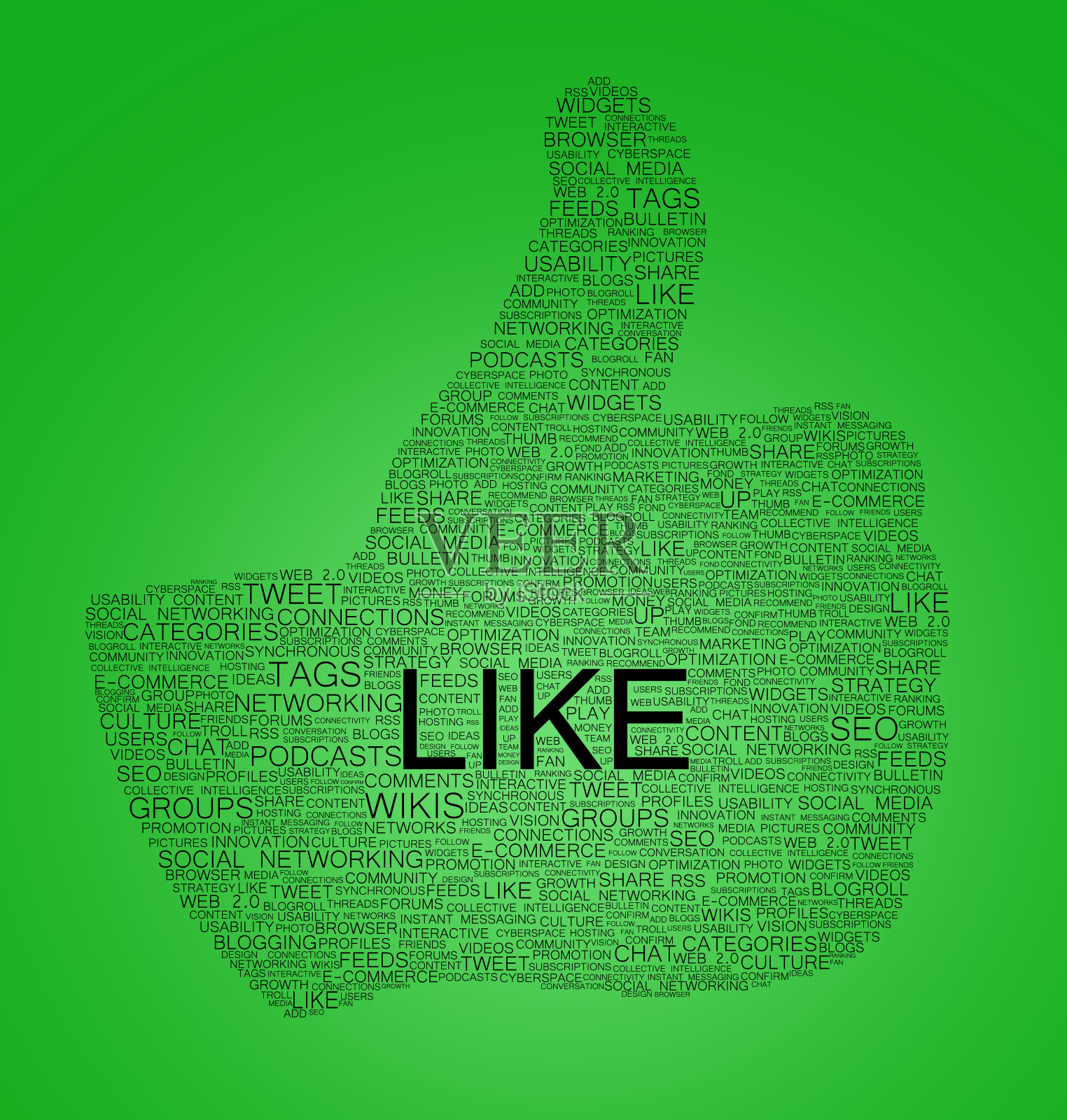 代表大拇指向上的手的单词照片摄影图片