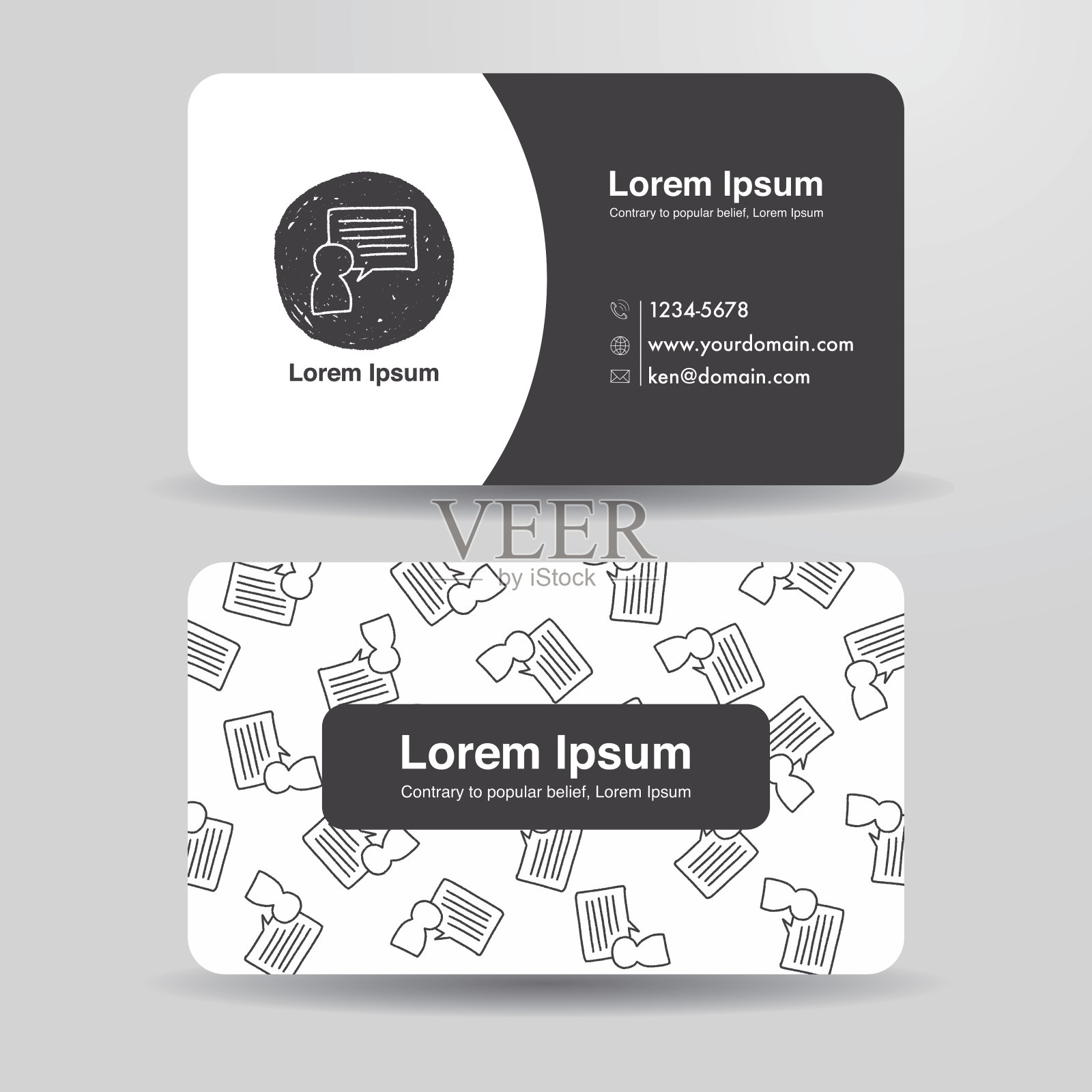 涂鸦的人讲话设计模板素材