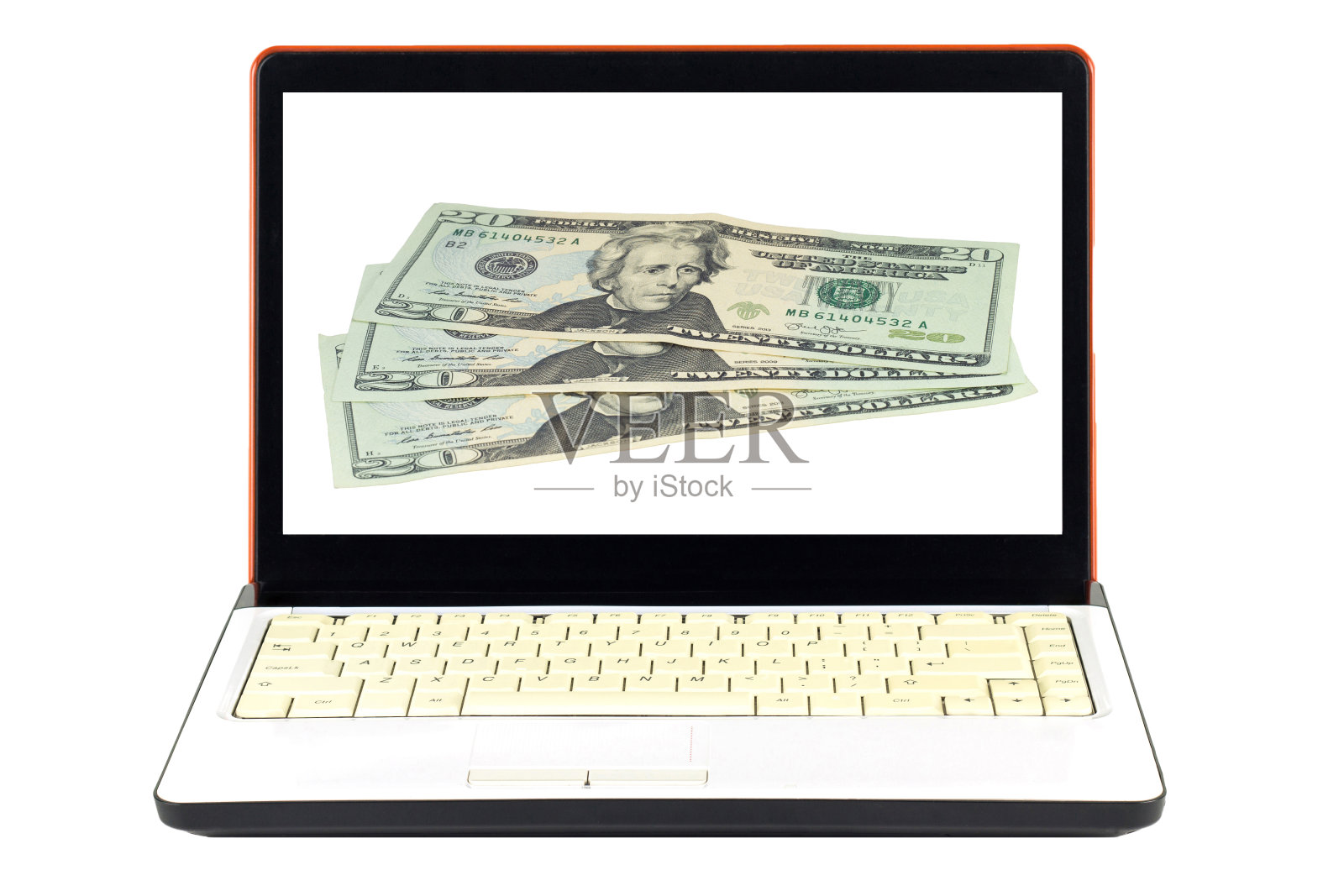 笔记本电脑显示美元照片摄影图片