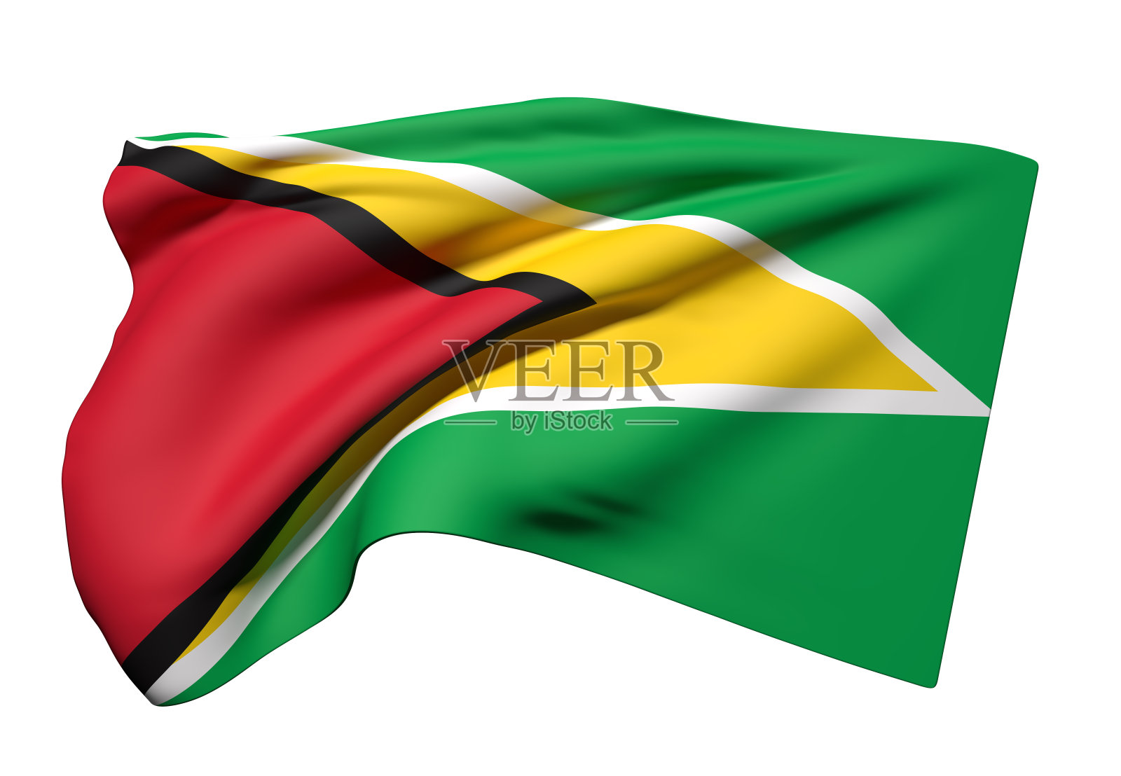 圭亚那国旗飘扬照片摄影图片