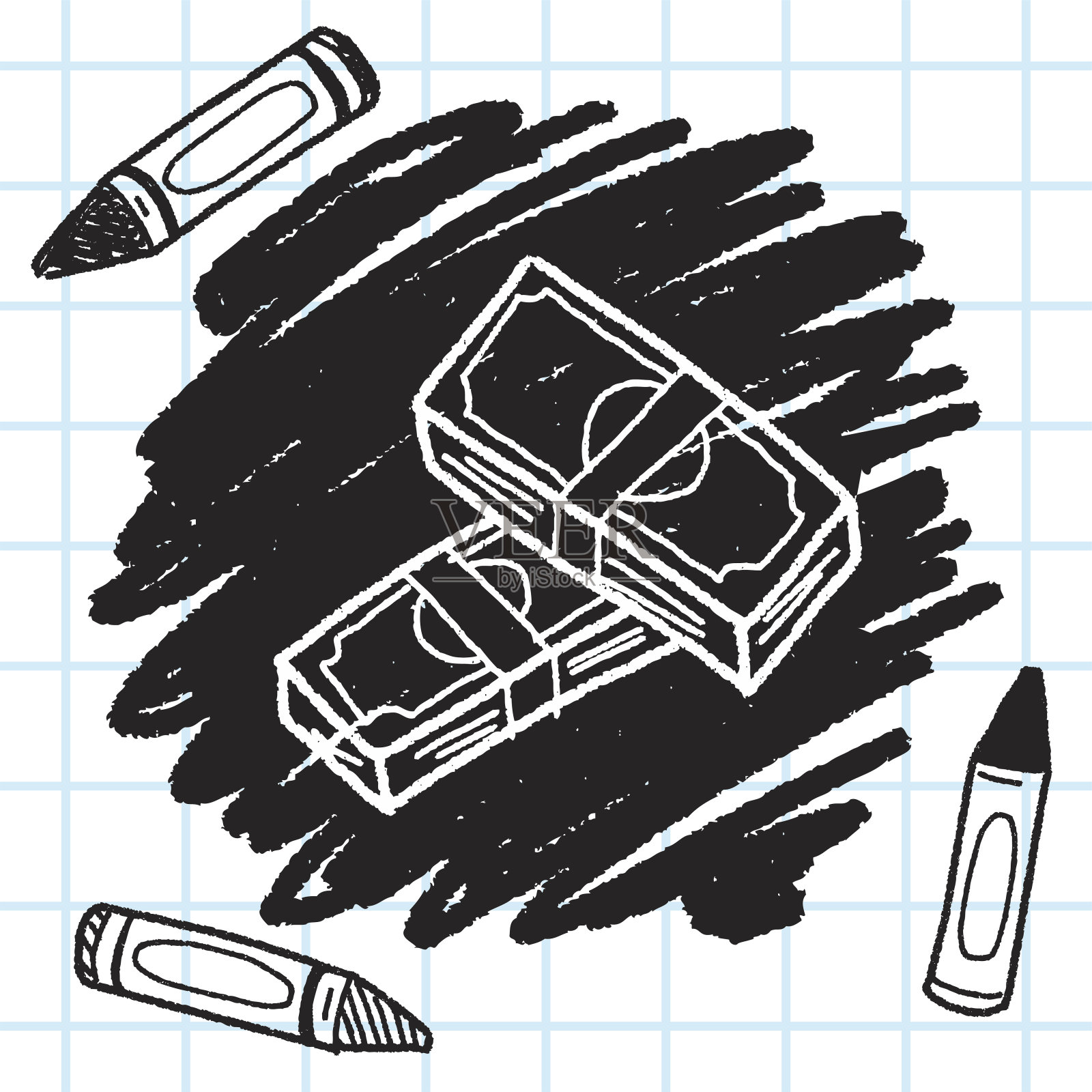 钞票钞票涂鸦画设计元素图片