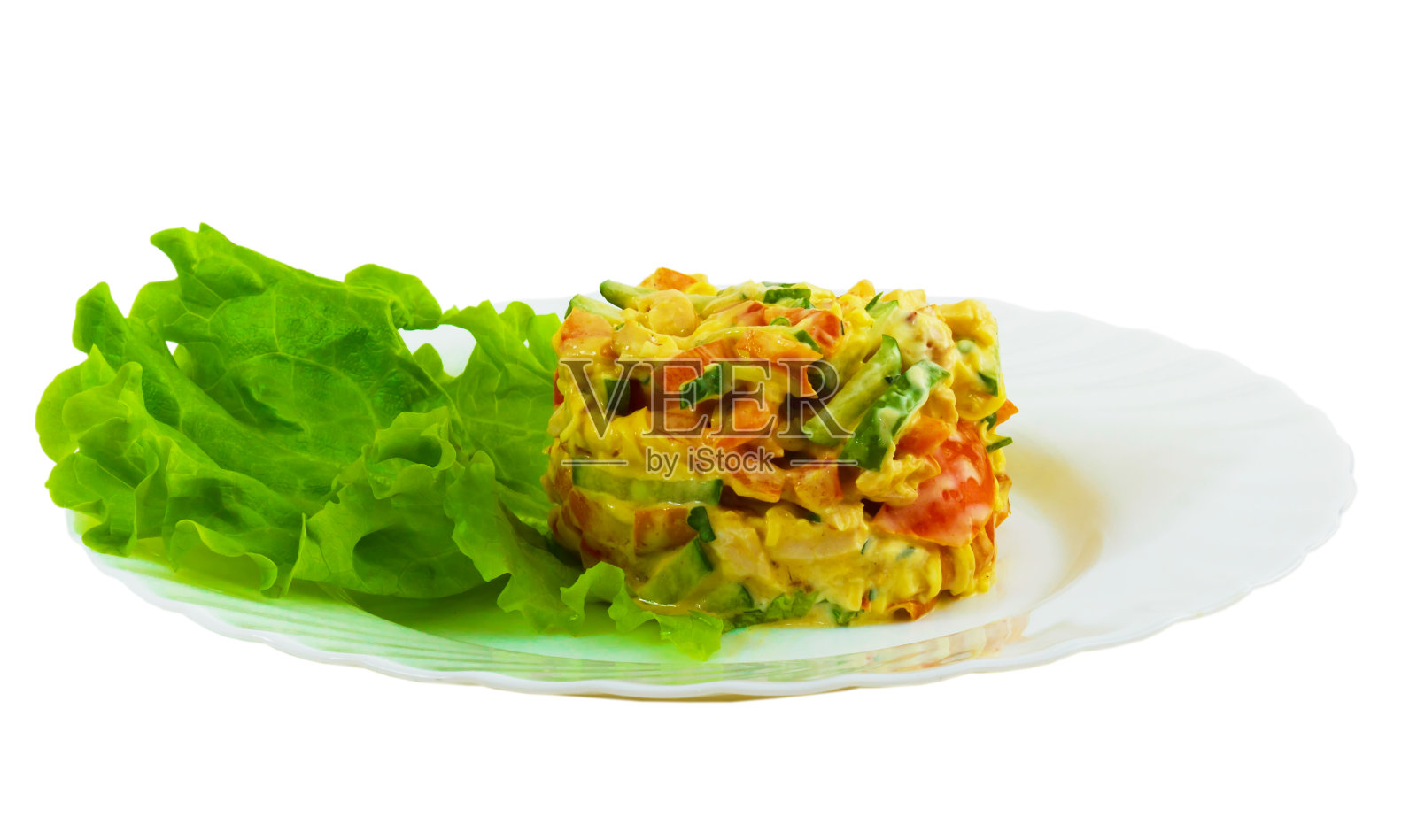 黄瓜，生菜，美味的西红柿，蛋黄酱，苹果，隔离在wh照片摄影图片