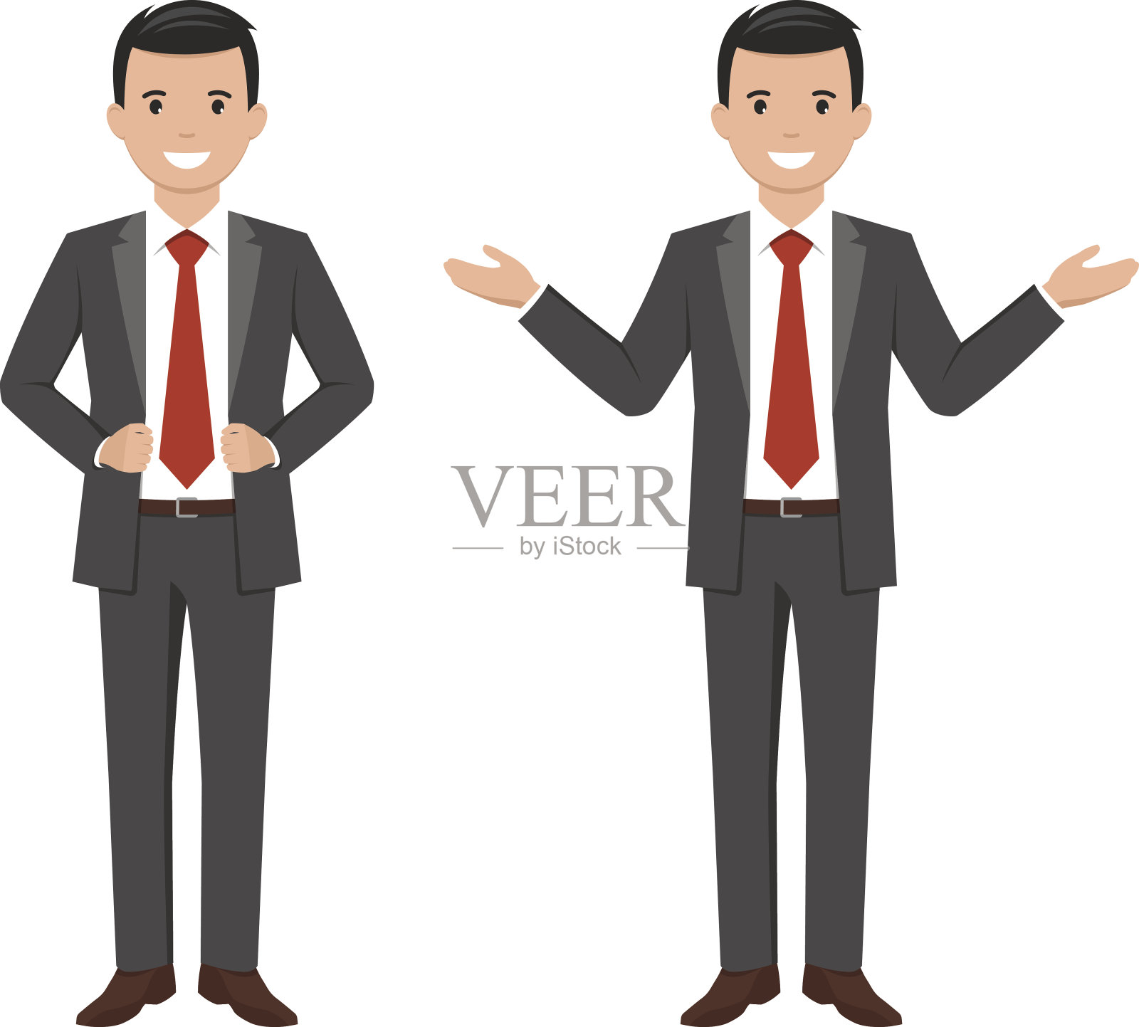 矢量插图的一个年轻的卡通风格微笑的商人设计元素图片