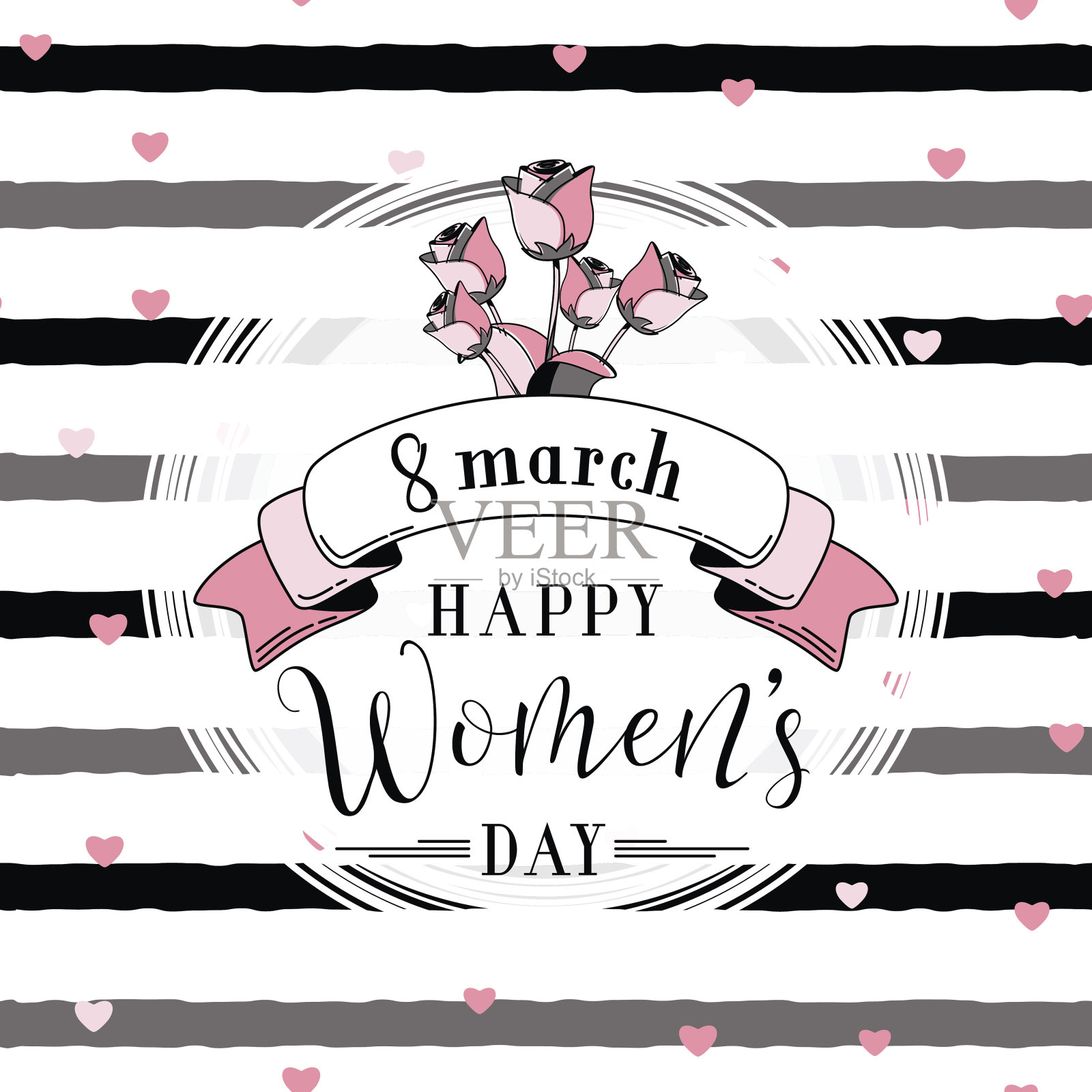 矢量插图3月8日妇女节问候插画图片素材