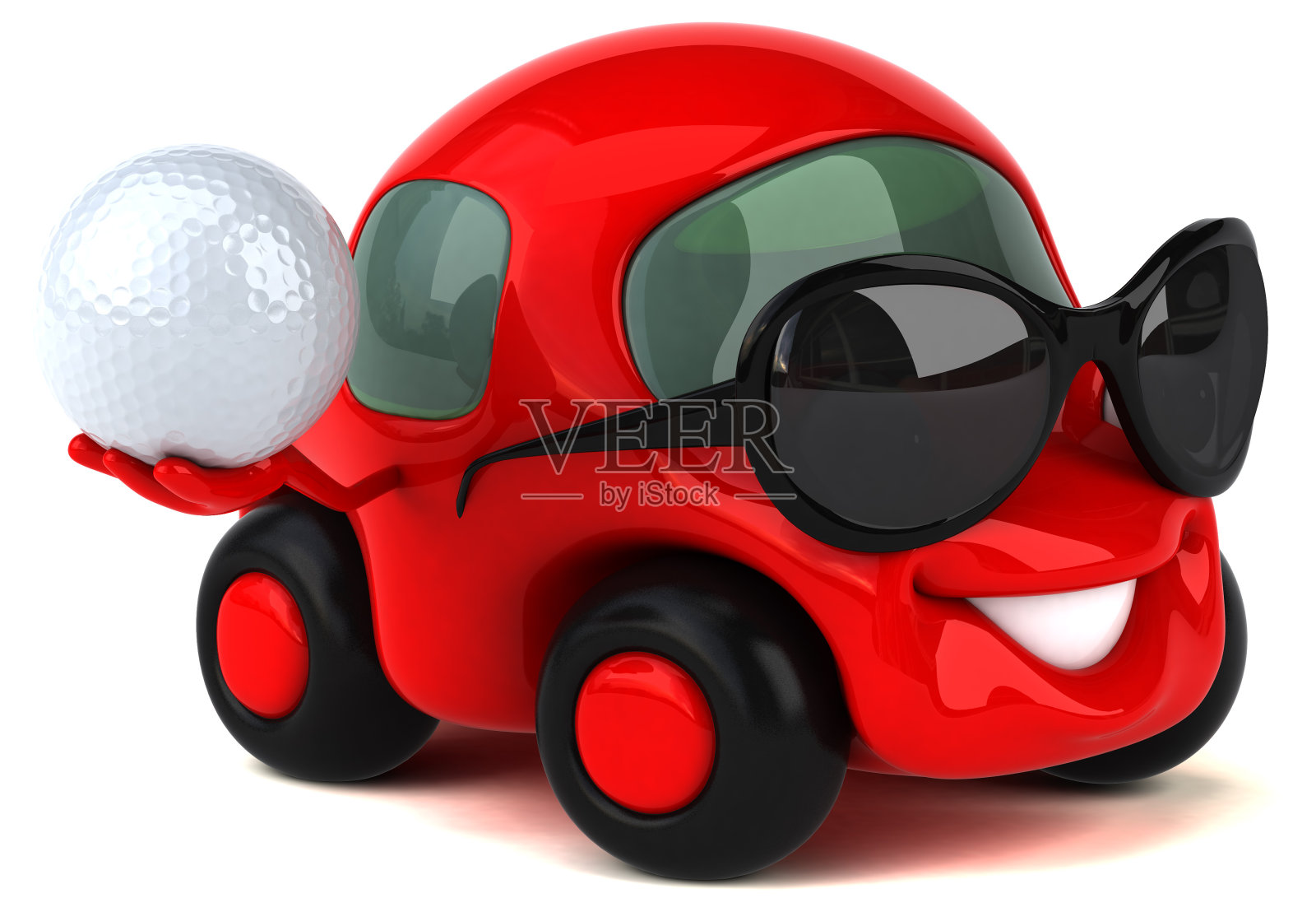 有趣的汽车- 3D插图照片摄影图片