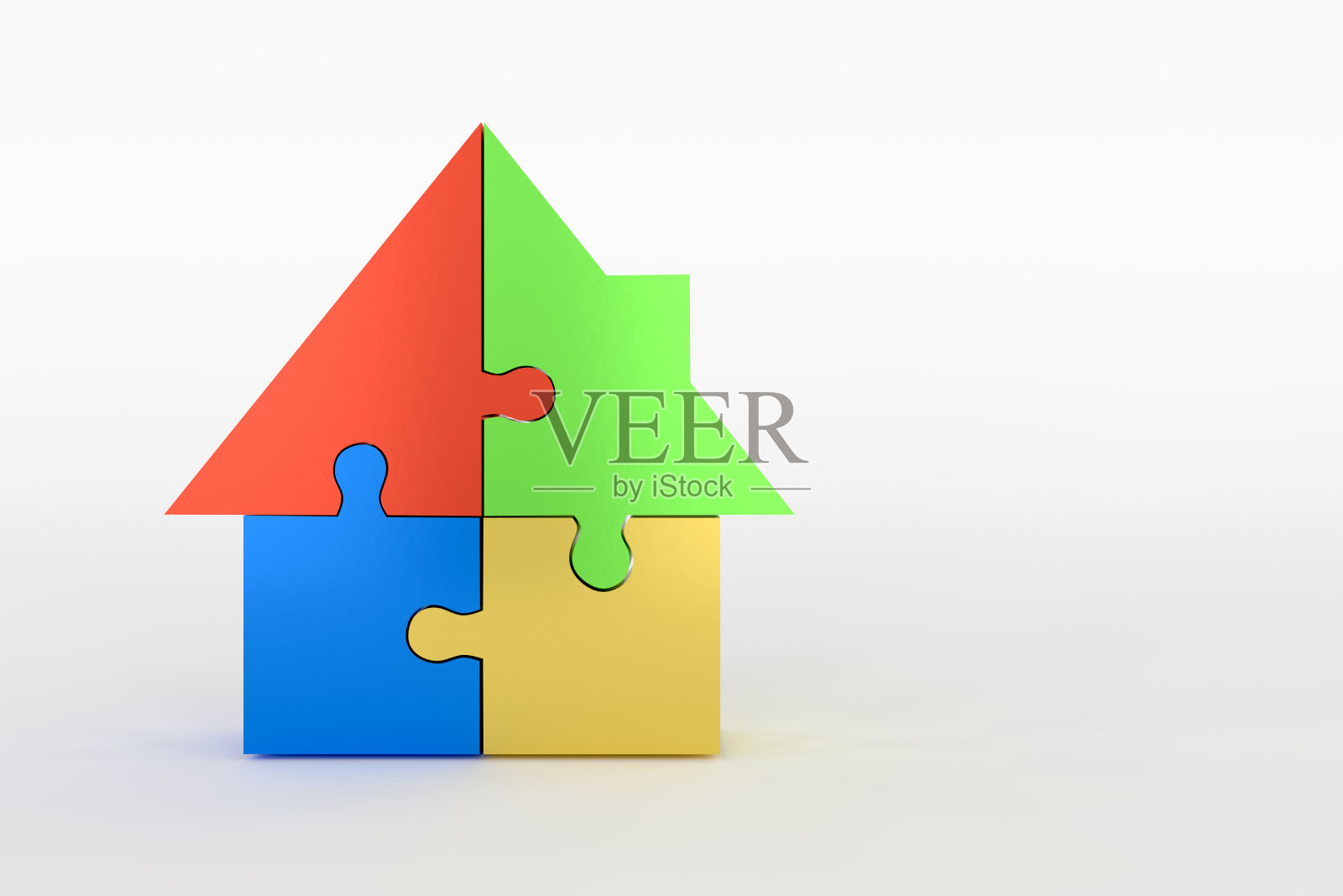 五彩缤纷的拼图为团队工作的概念插画图片素材