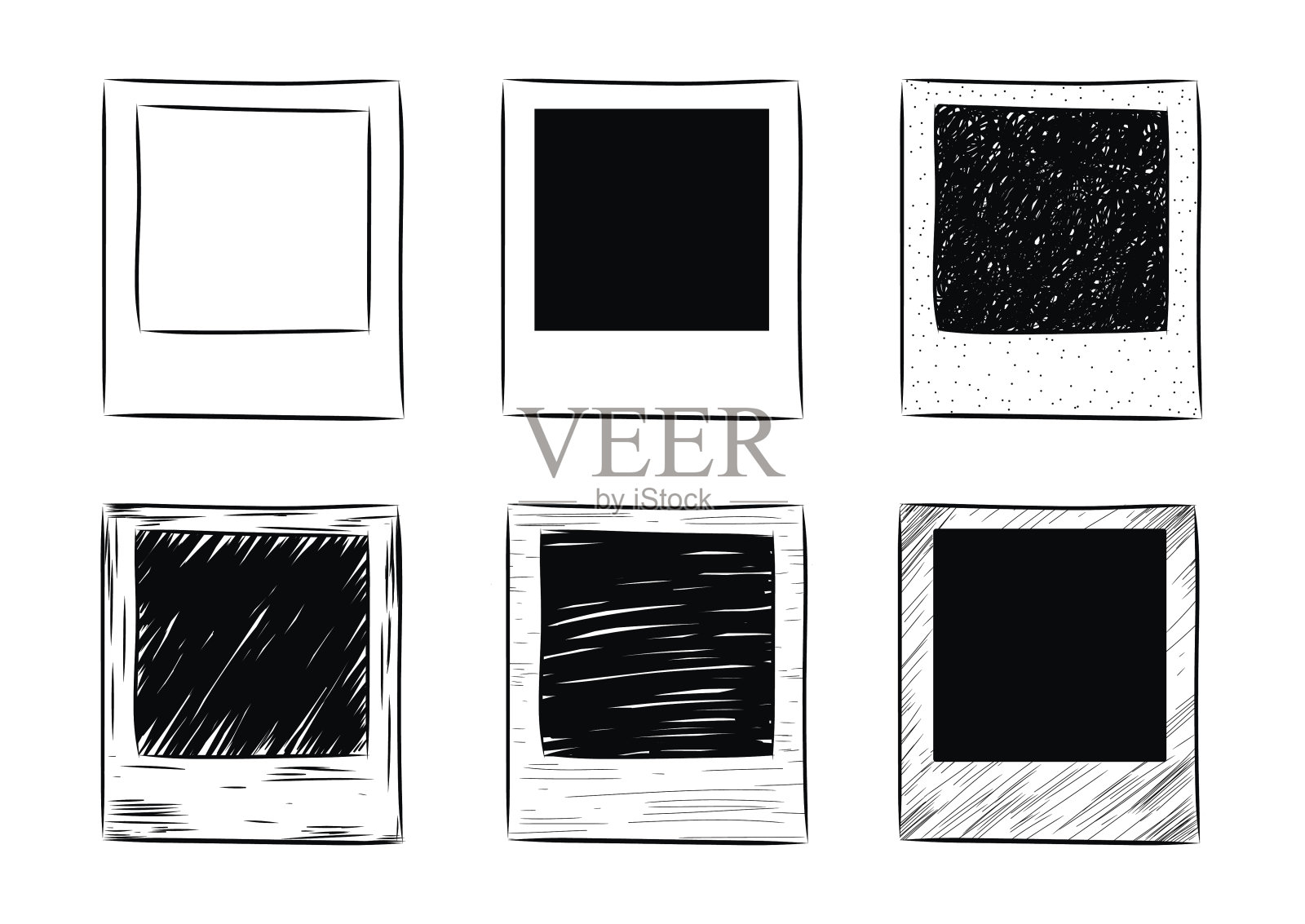 矢量手绘复古相框集插画图片素材