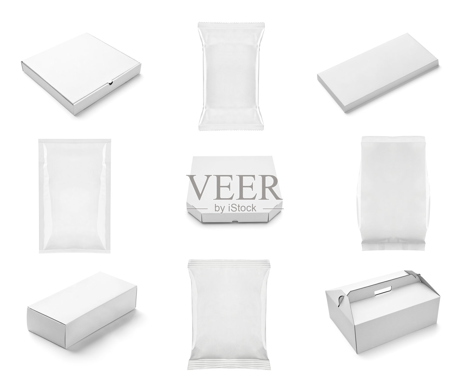 白盒容器模板空白包照片摄影图片