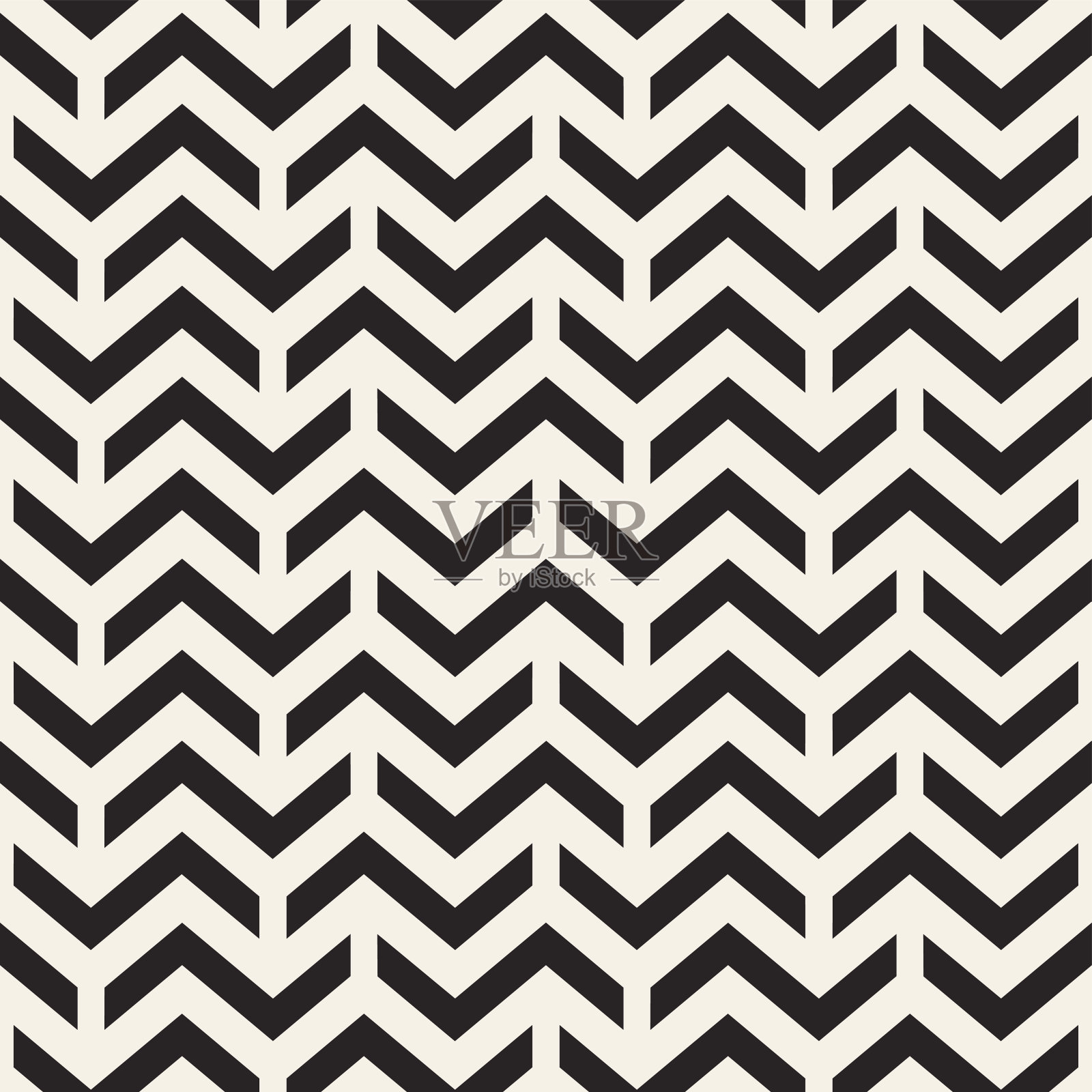 矢量无缝黑色和白色锯齿形线几何图案插画图片素材