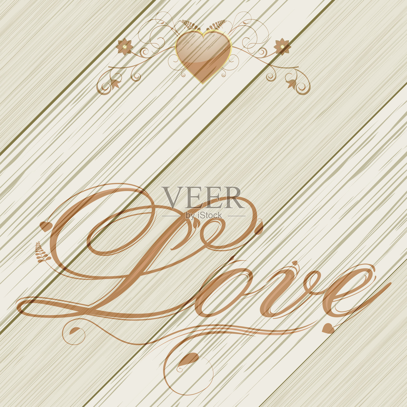 爱的文字和花心木背景插画图片素材