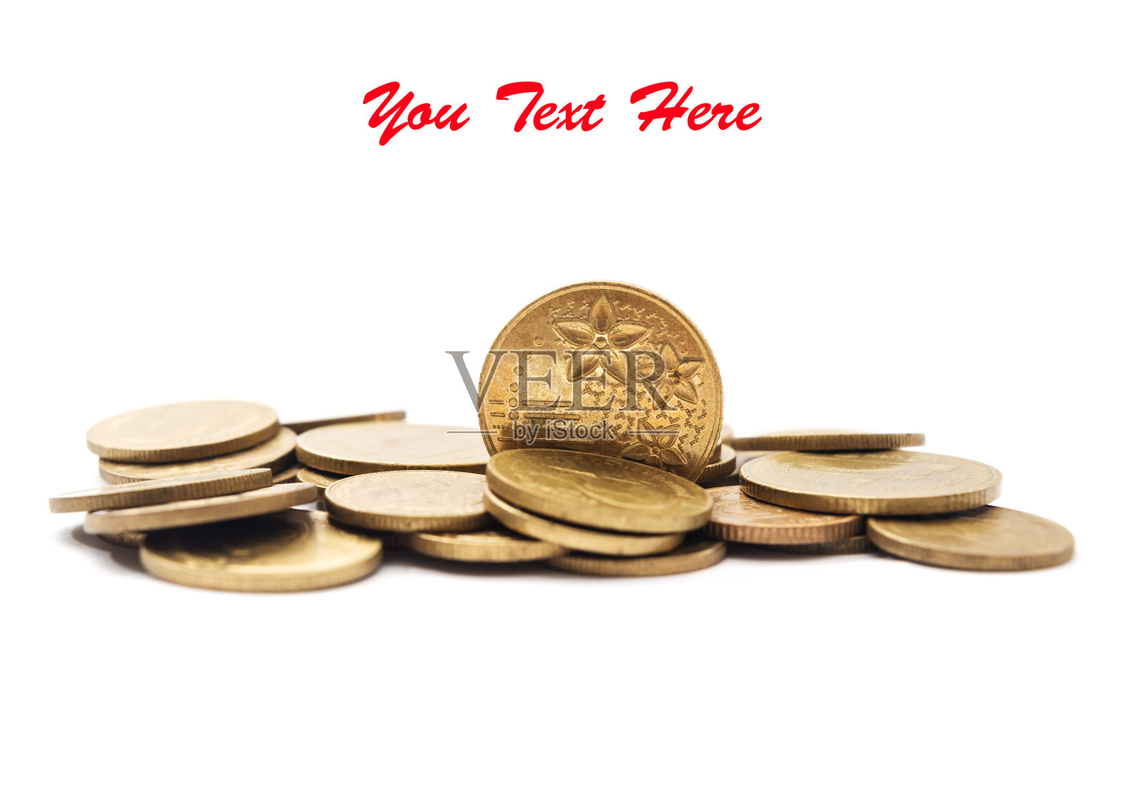 古老的金币堆孤立照片摄影图片