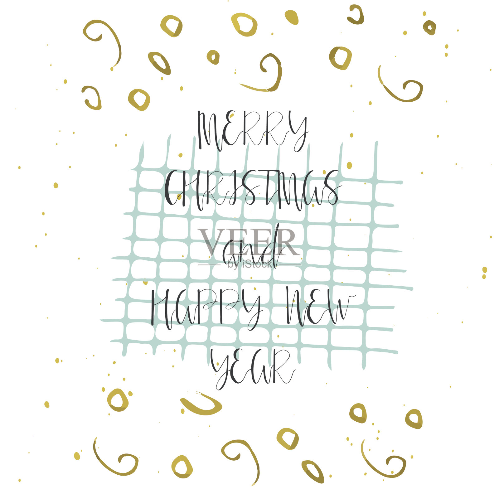 圣诞和新年贺卡插画图片素材