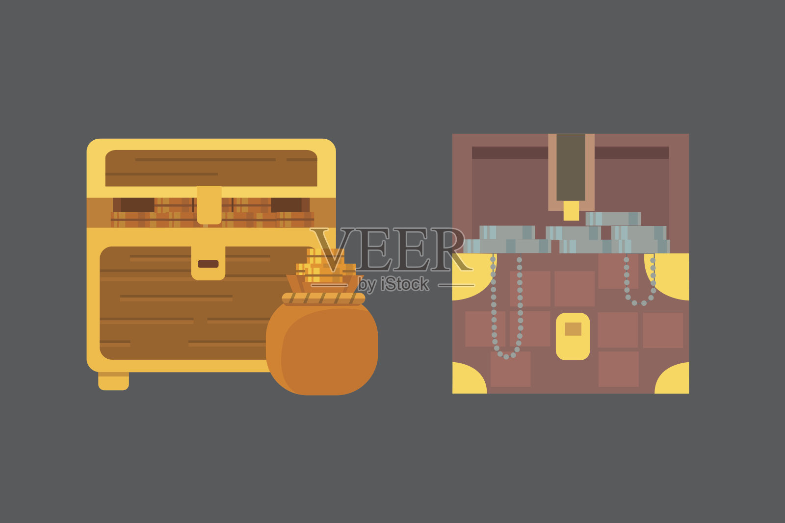 可爱的一套不同的胸部。卡通插图胸部。安全的货币插画图片素材