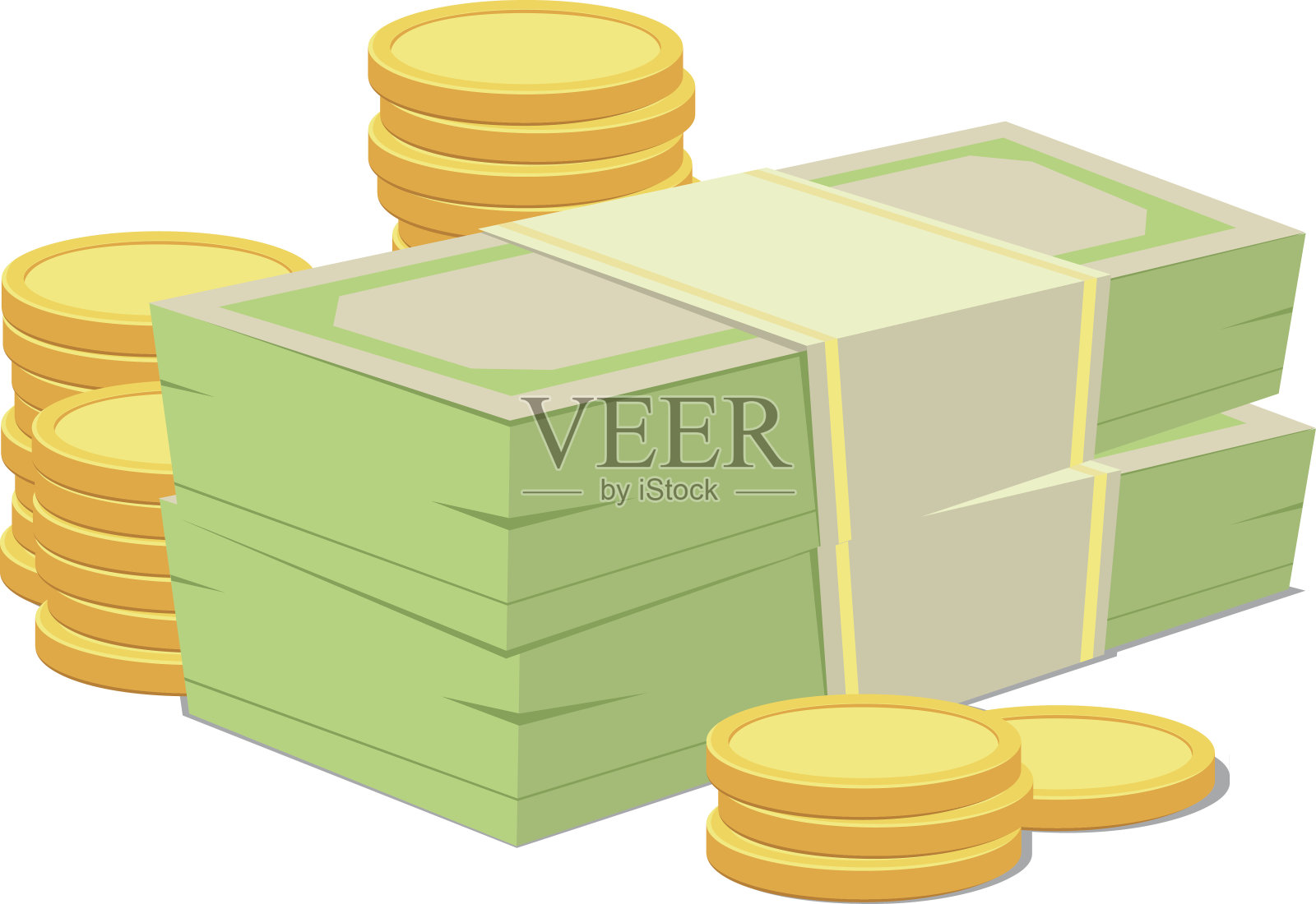 货币和金币插画图片素材