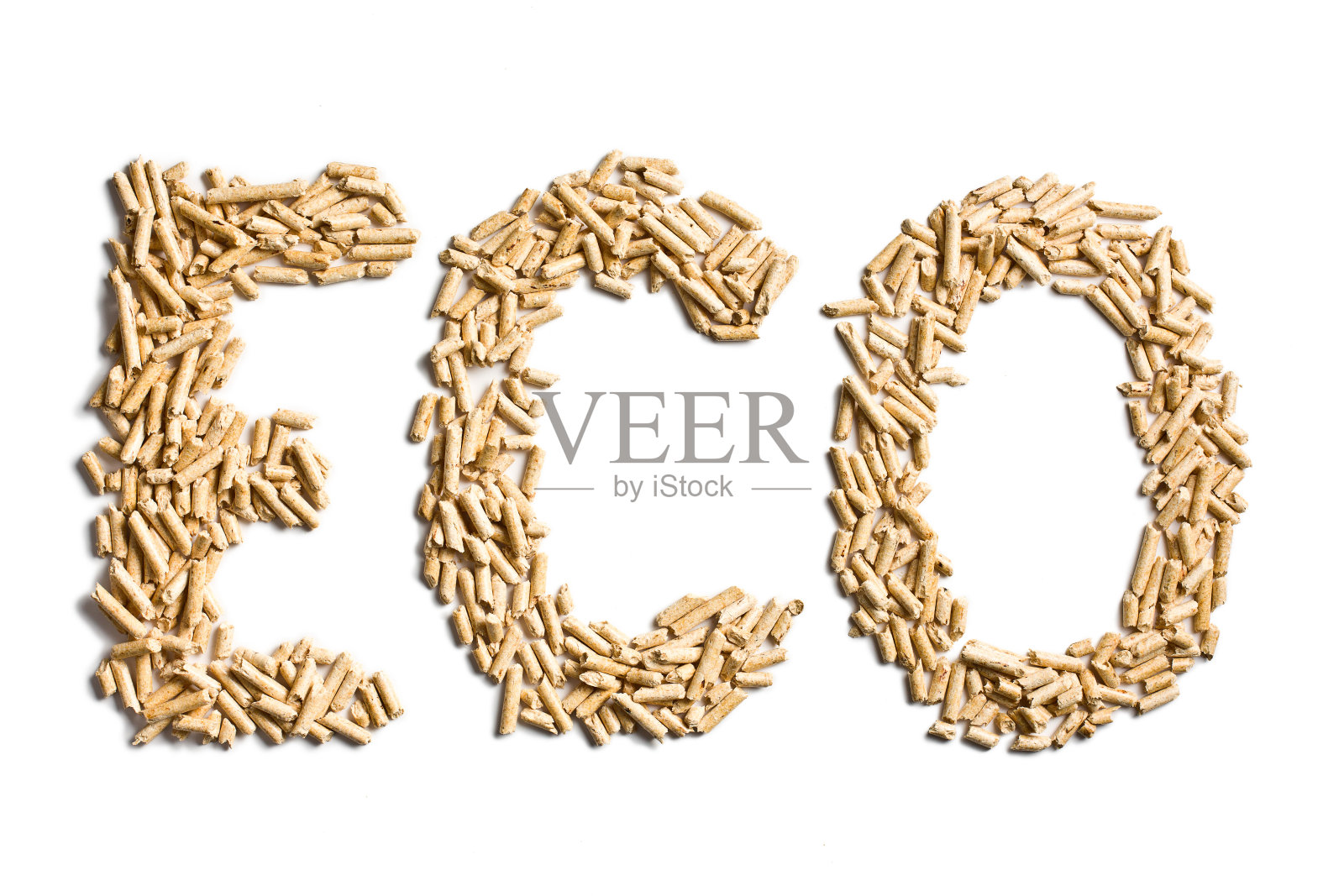 字生态由木屑颗粒制成照片摄影图片