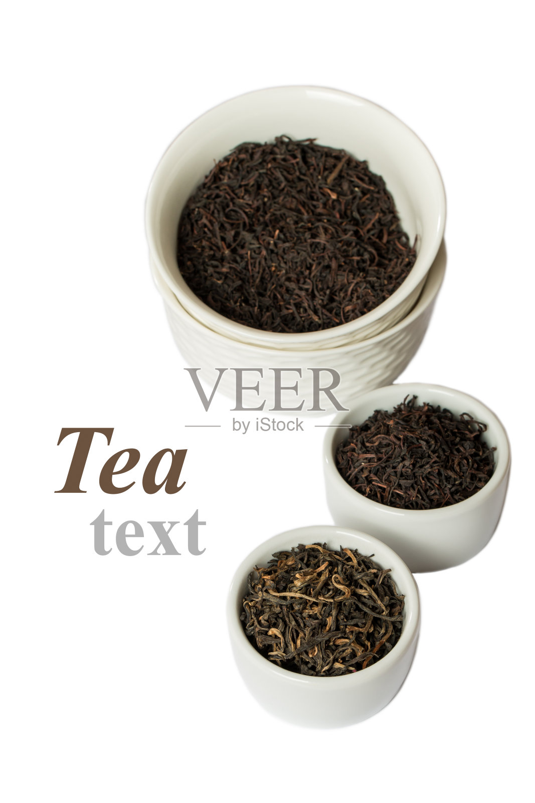 白色碗中的各色干茶照片摄影图片