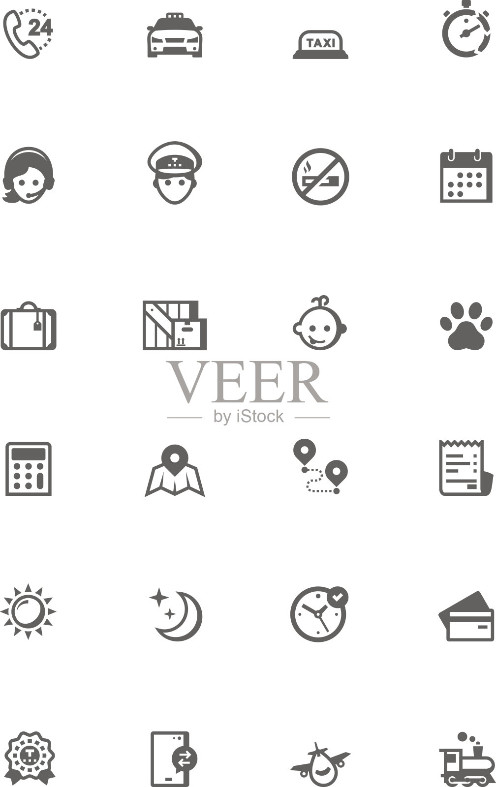 出租车行业的古怪偶像图标素材