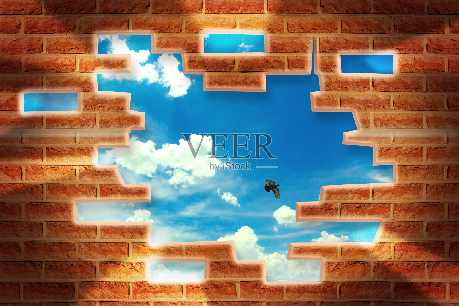 打破墙照片摄影图片