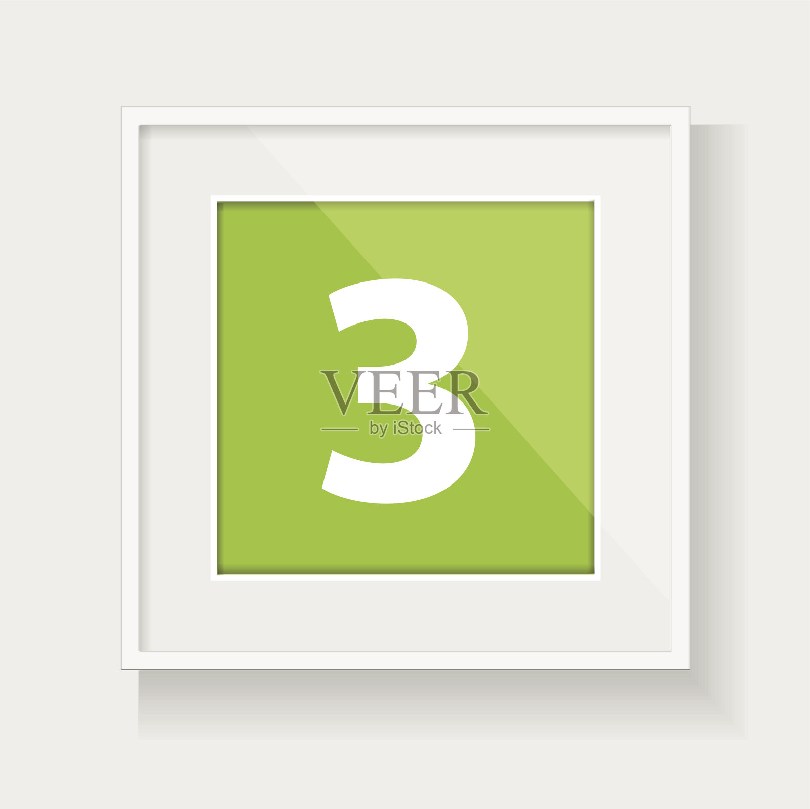 方形框架和三号插画图片素材