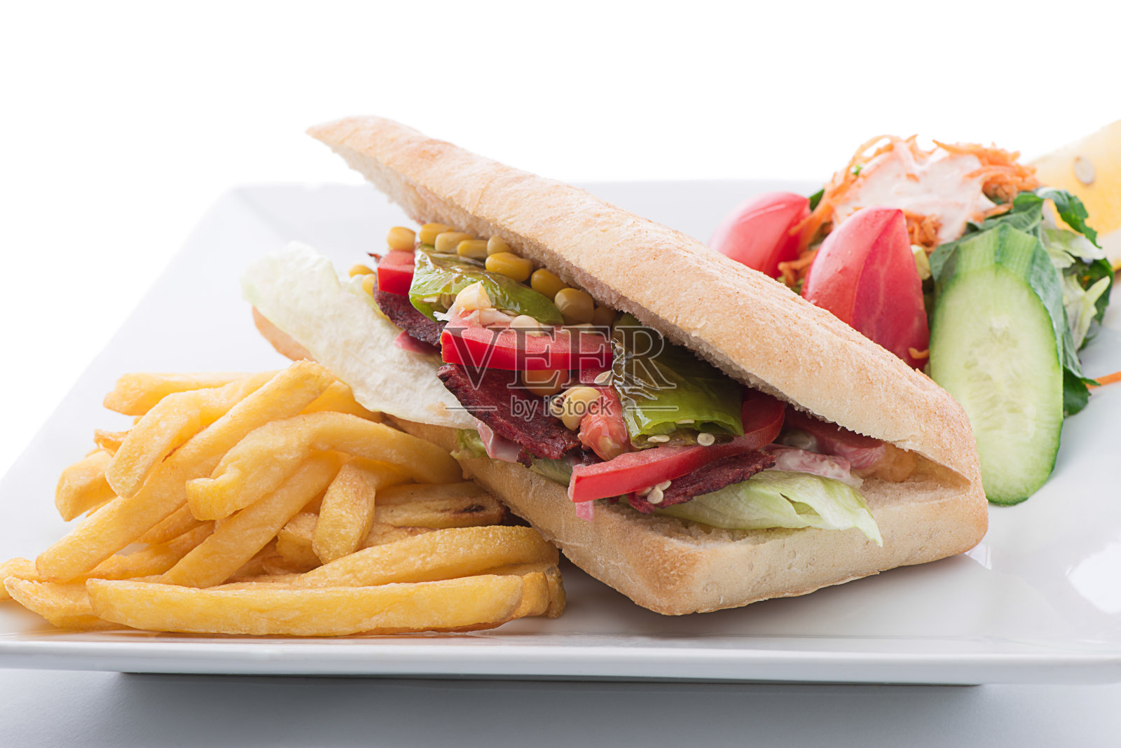 香肠三明治照片摄影图片