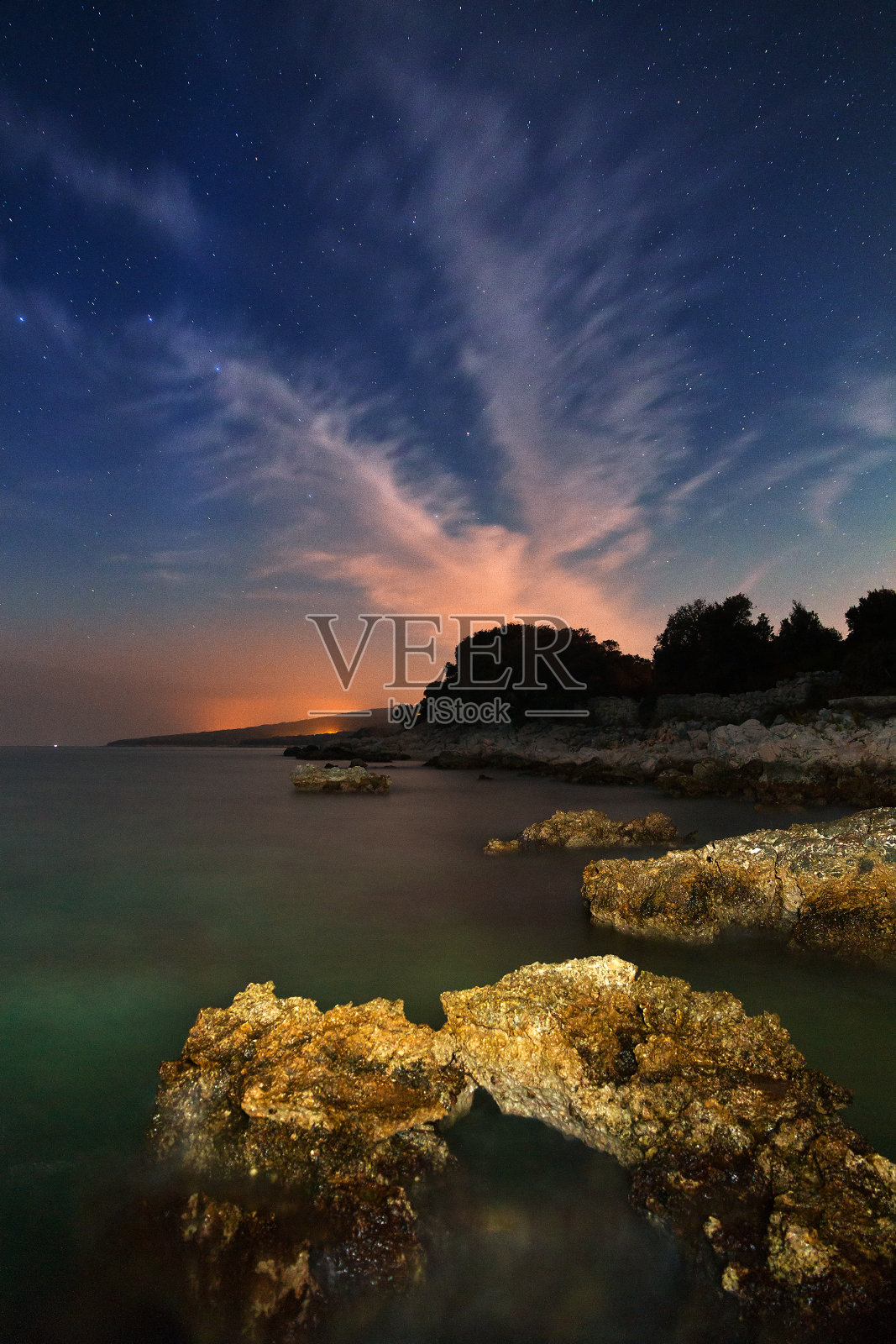 海景的夜晚照片摄影图片