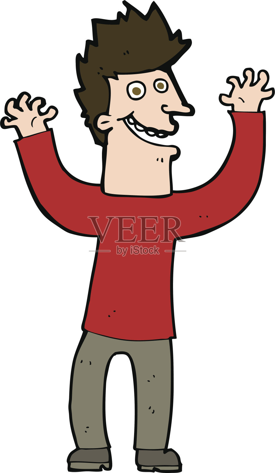 卡通激动人设计元素图片