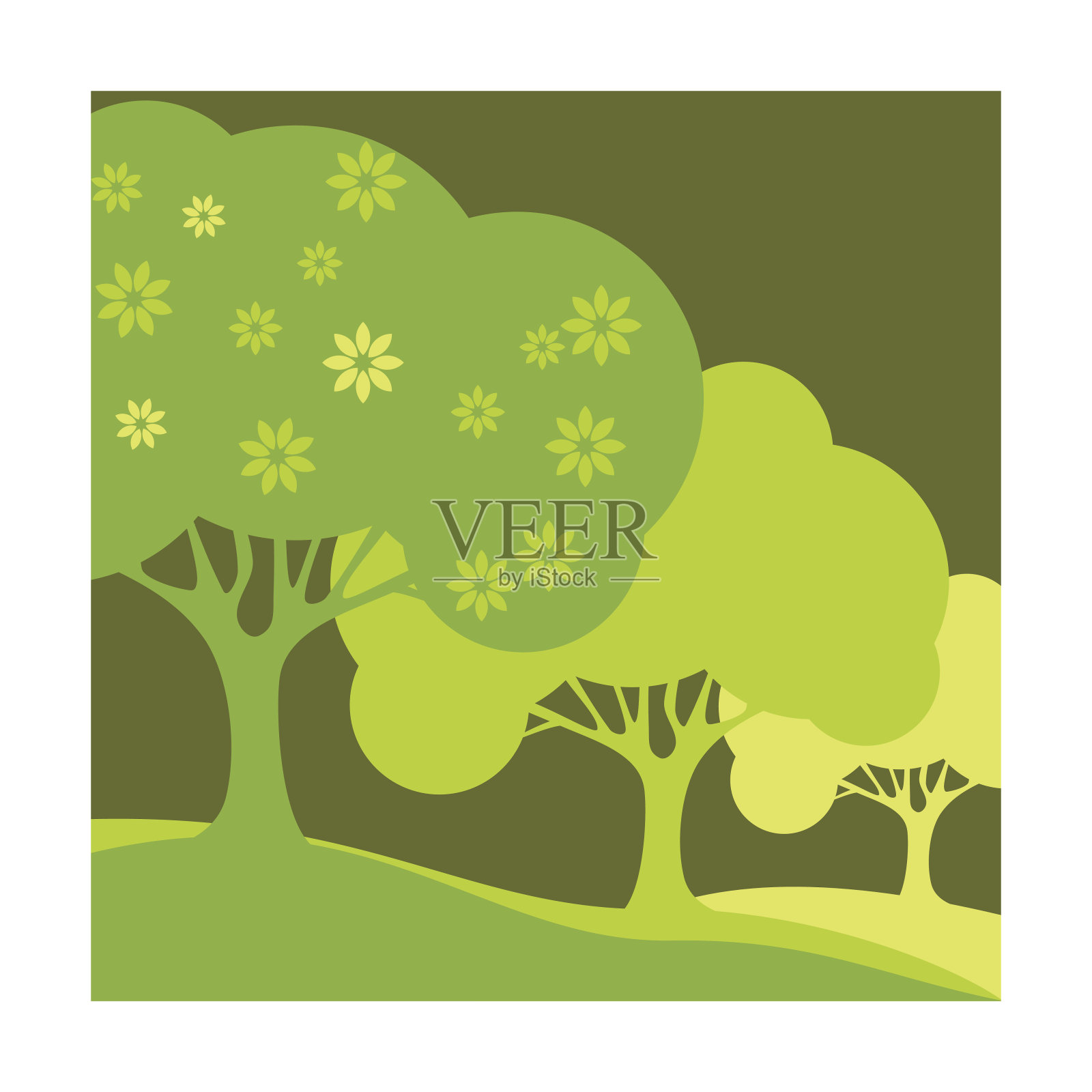 优雅的树插画插画图片素材