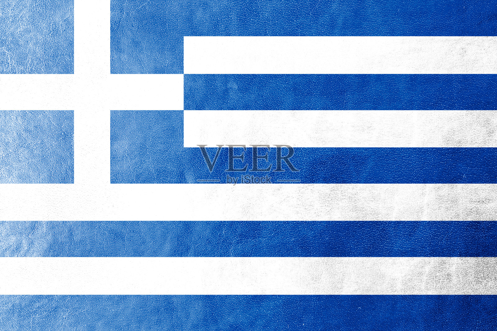 希腊国旗的皮革质地或背景照片摄影图片