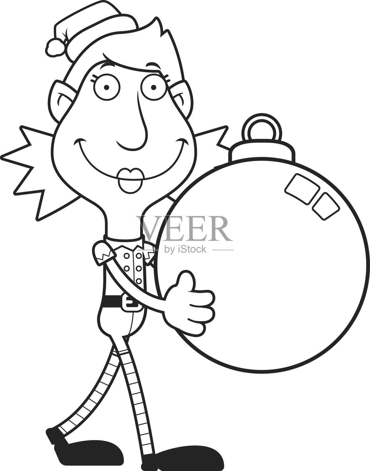 卡通圣诞小精灵饰品插画图片素材