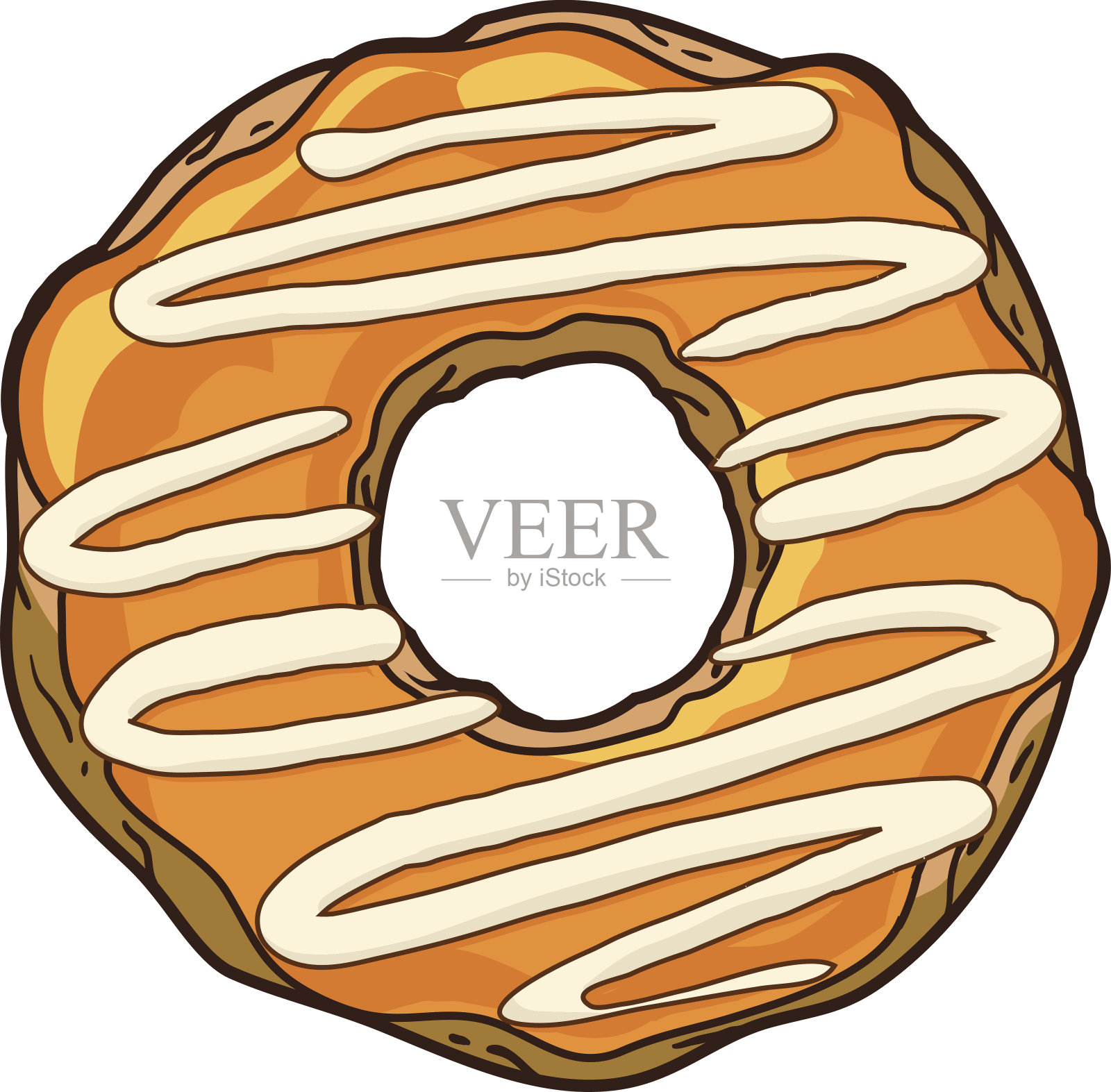 明亮的油炸圈饼矢量图设计元素图片