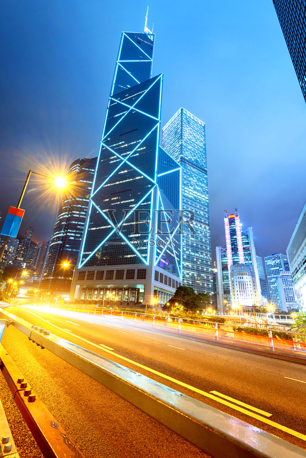 夜晚的香港，亚洲照片摄影图片