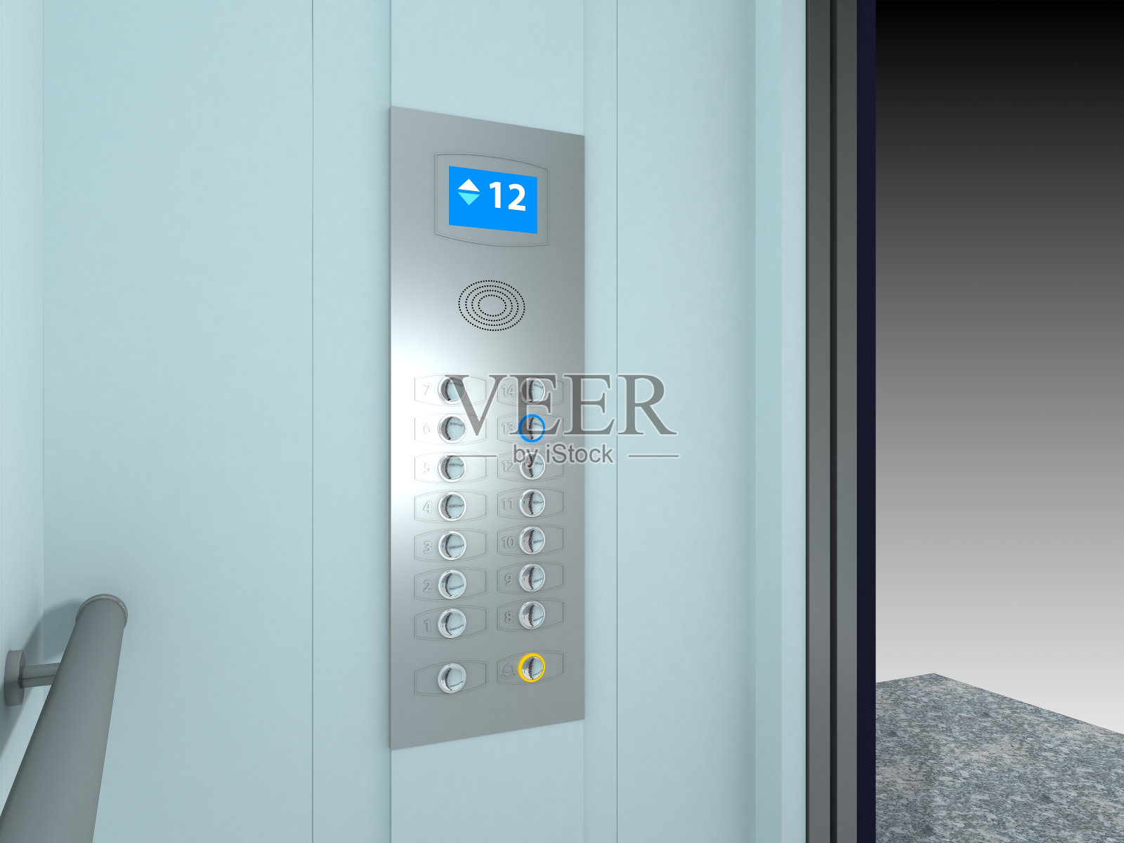 现代电梯内部和外部照片摄影图片