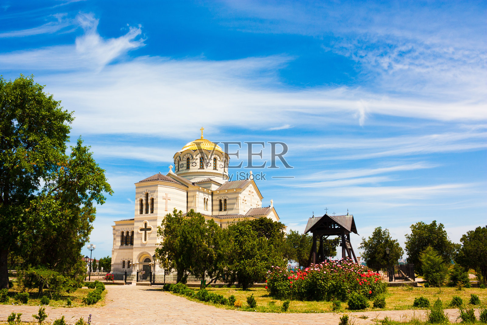 克里米亚切尔松苏斯的圣弗拉基米尔大教堂照片摄影图片