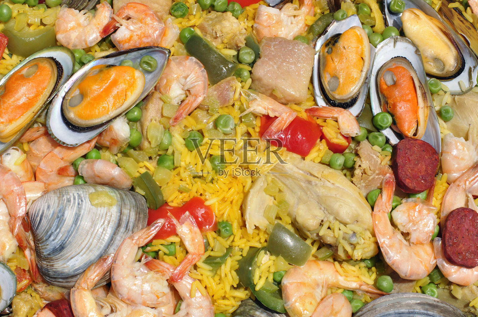 西班牙肉菜饭照片摄影图片