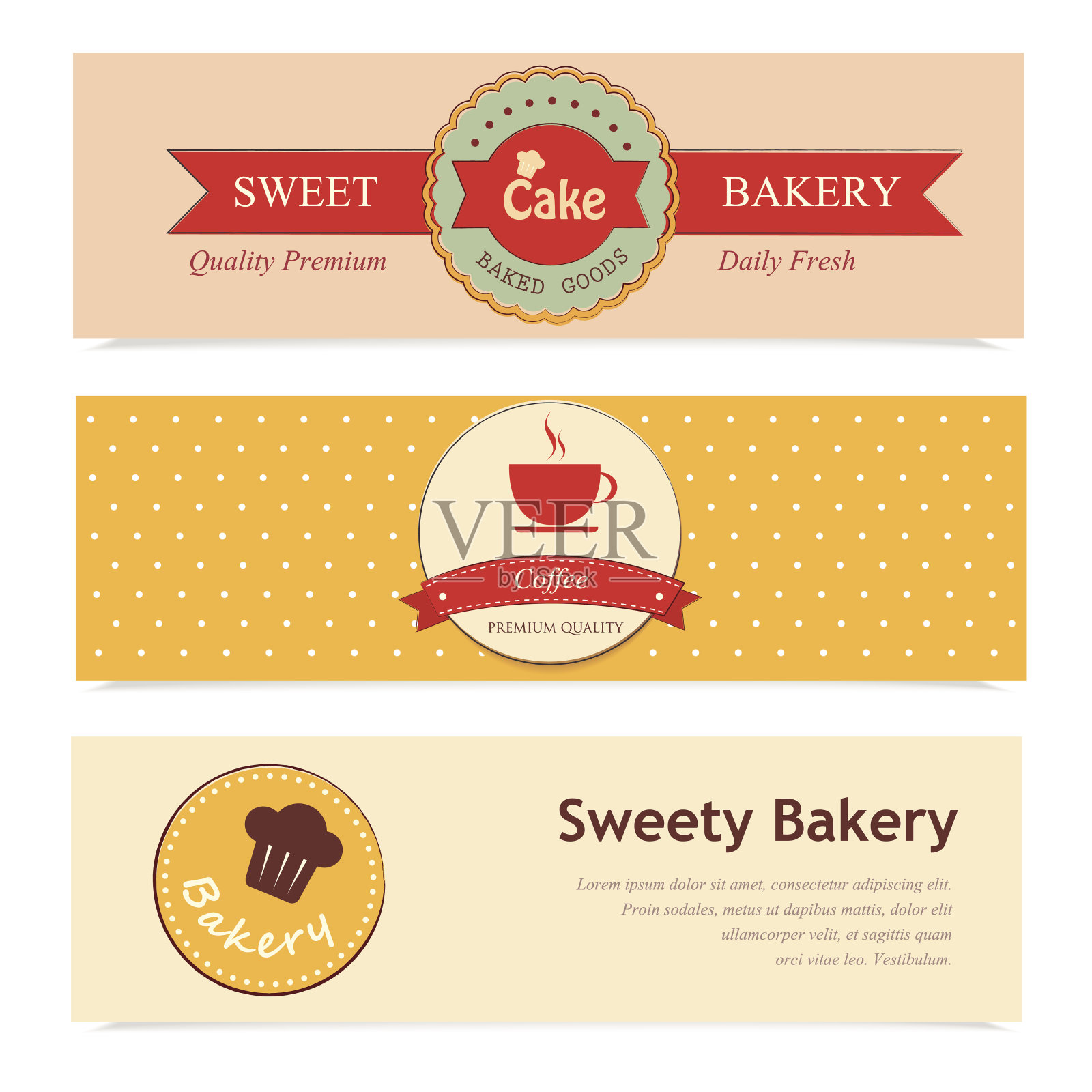 面包店的标签插画图片素材