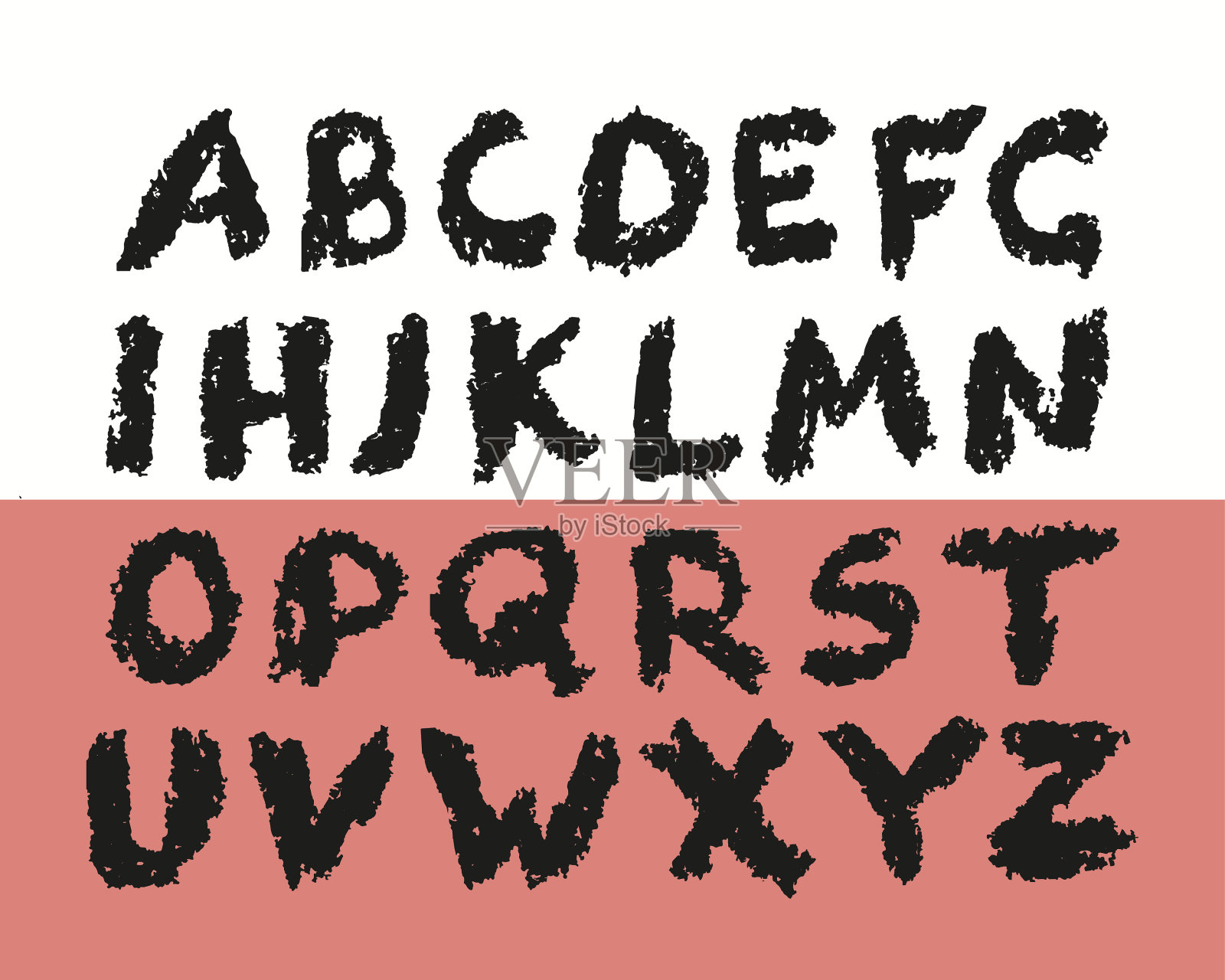 枯燥乏味的字母插画图片素材