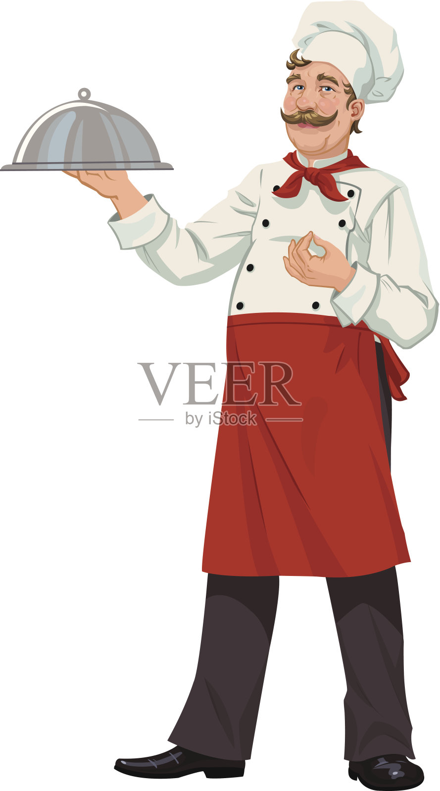 厨师托盘关闭插画图片素材