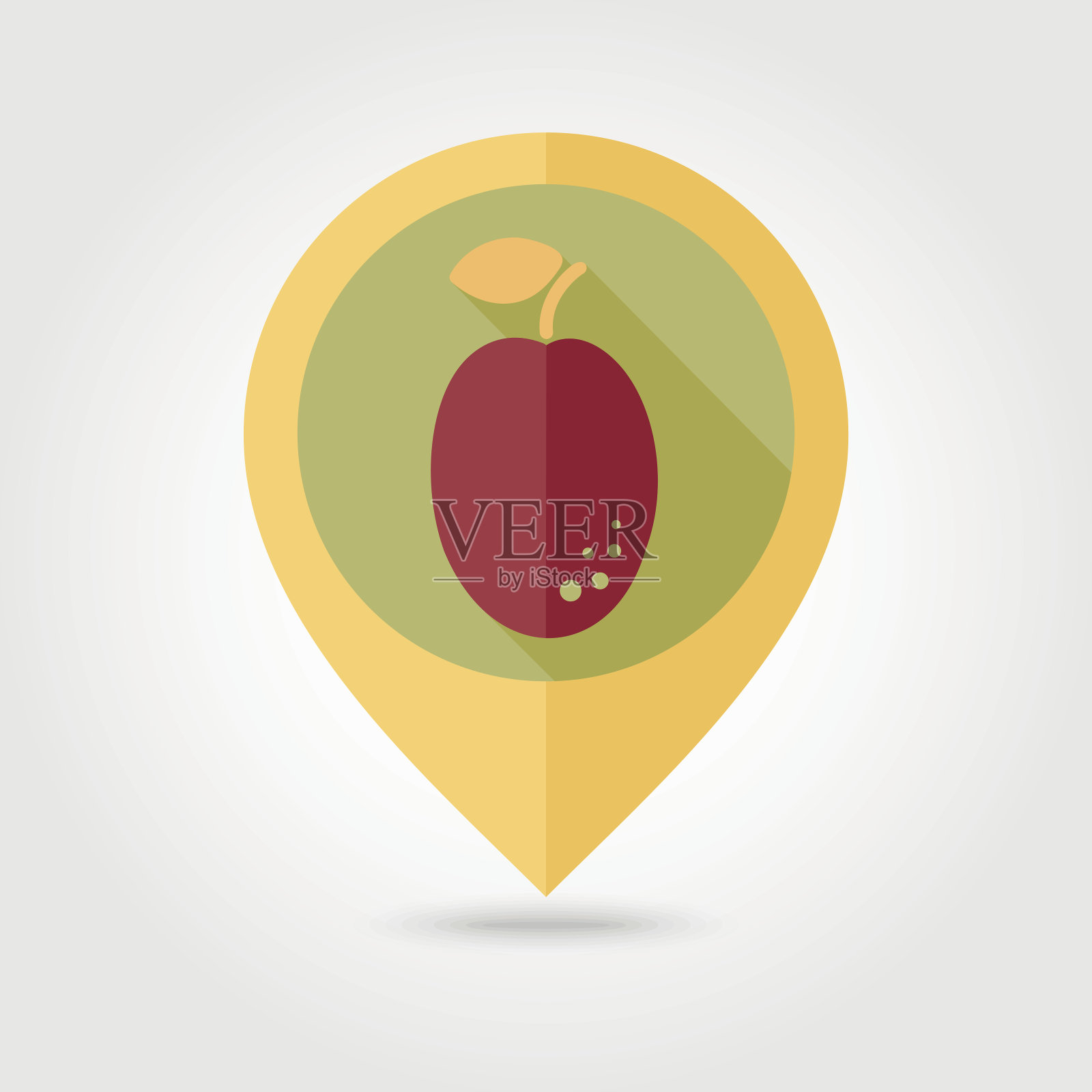 梅花平针地图图标。水果设计元素图片