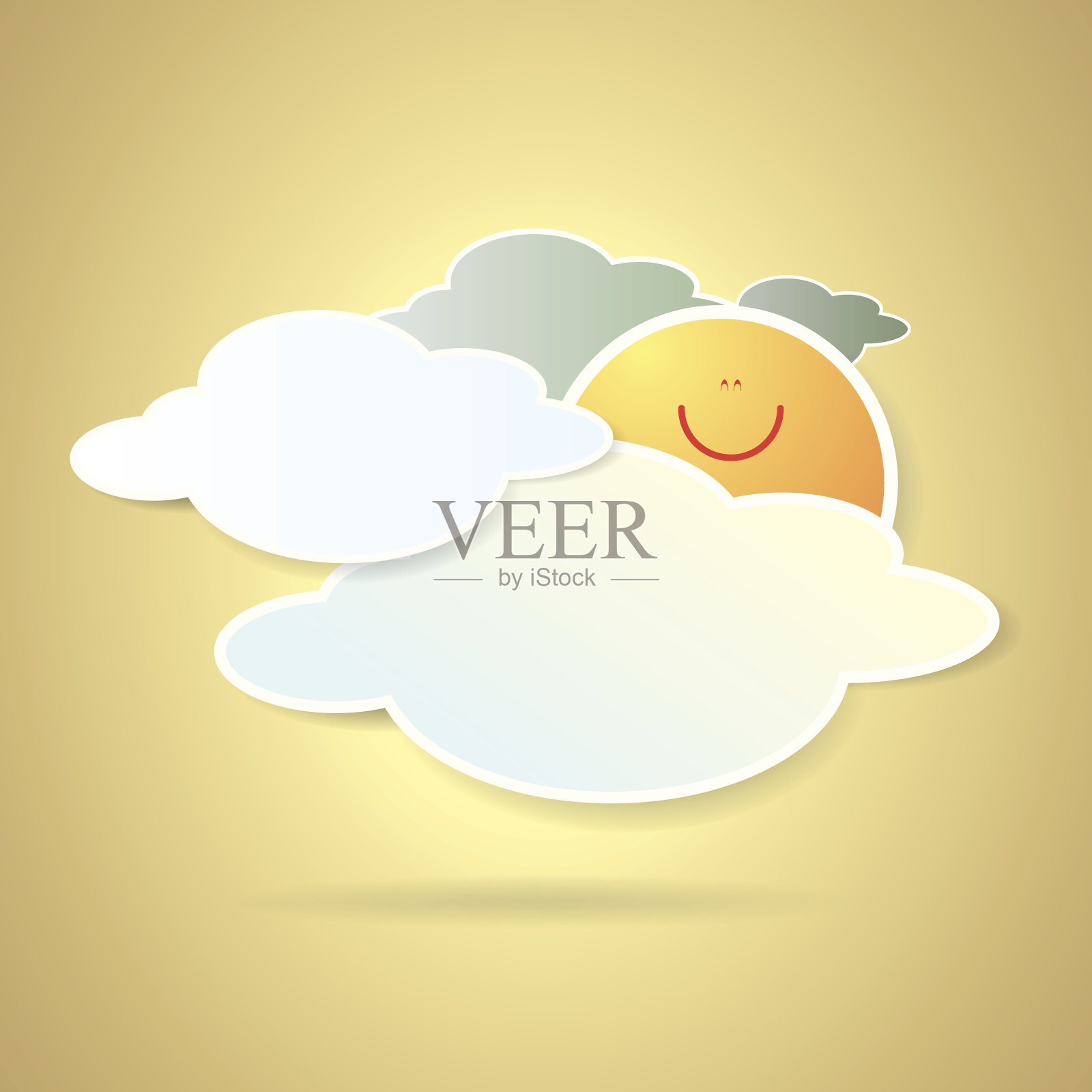 云的集合，天气图标的设计。插画图片素材