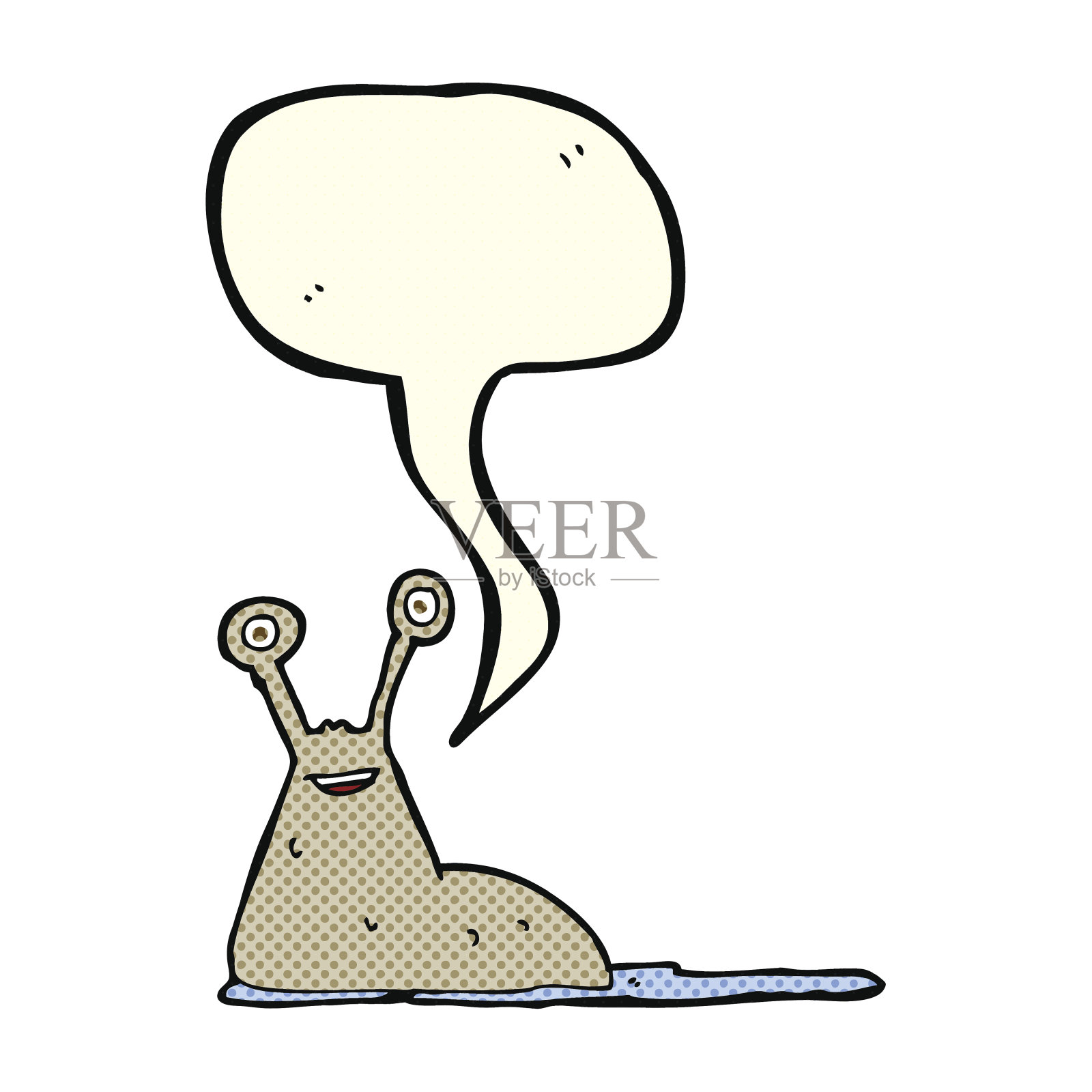 带有气泡的卡通鼻涕虫插画图片素材