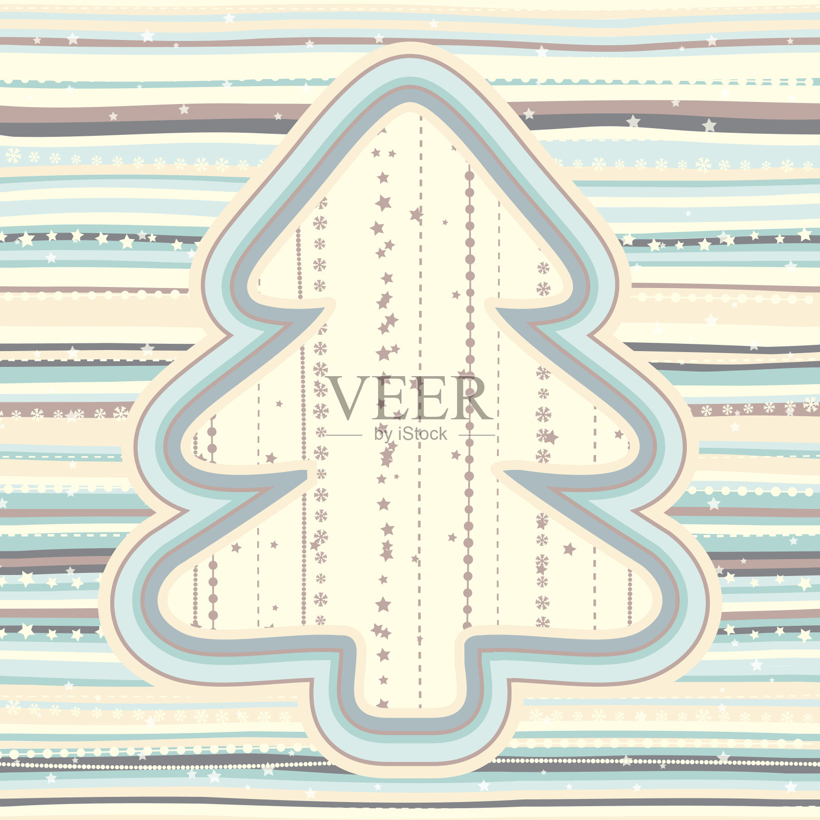 色彩柔和的圣诞图案插画图片素材