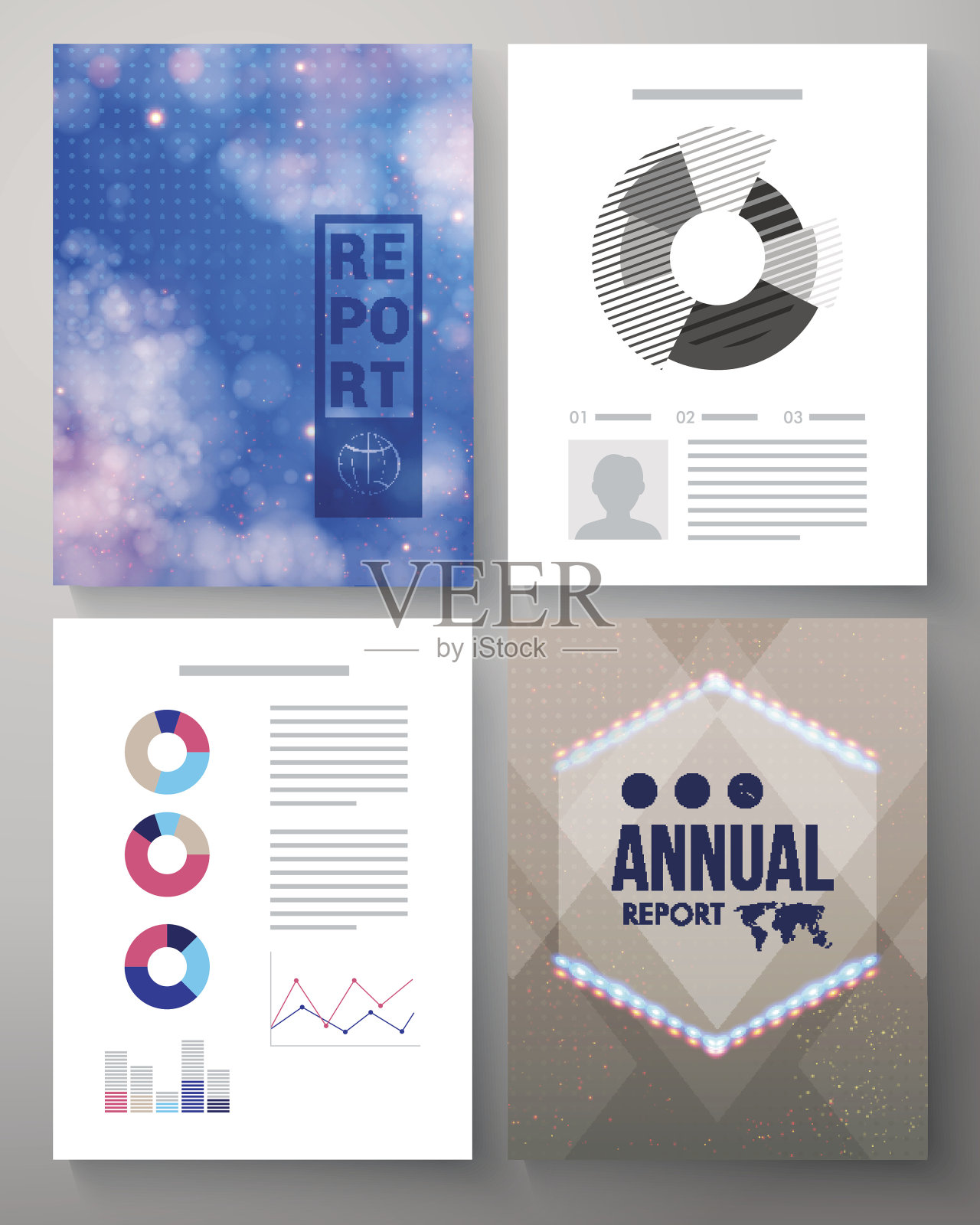 企业年度报告矢量模板设计模板素材