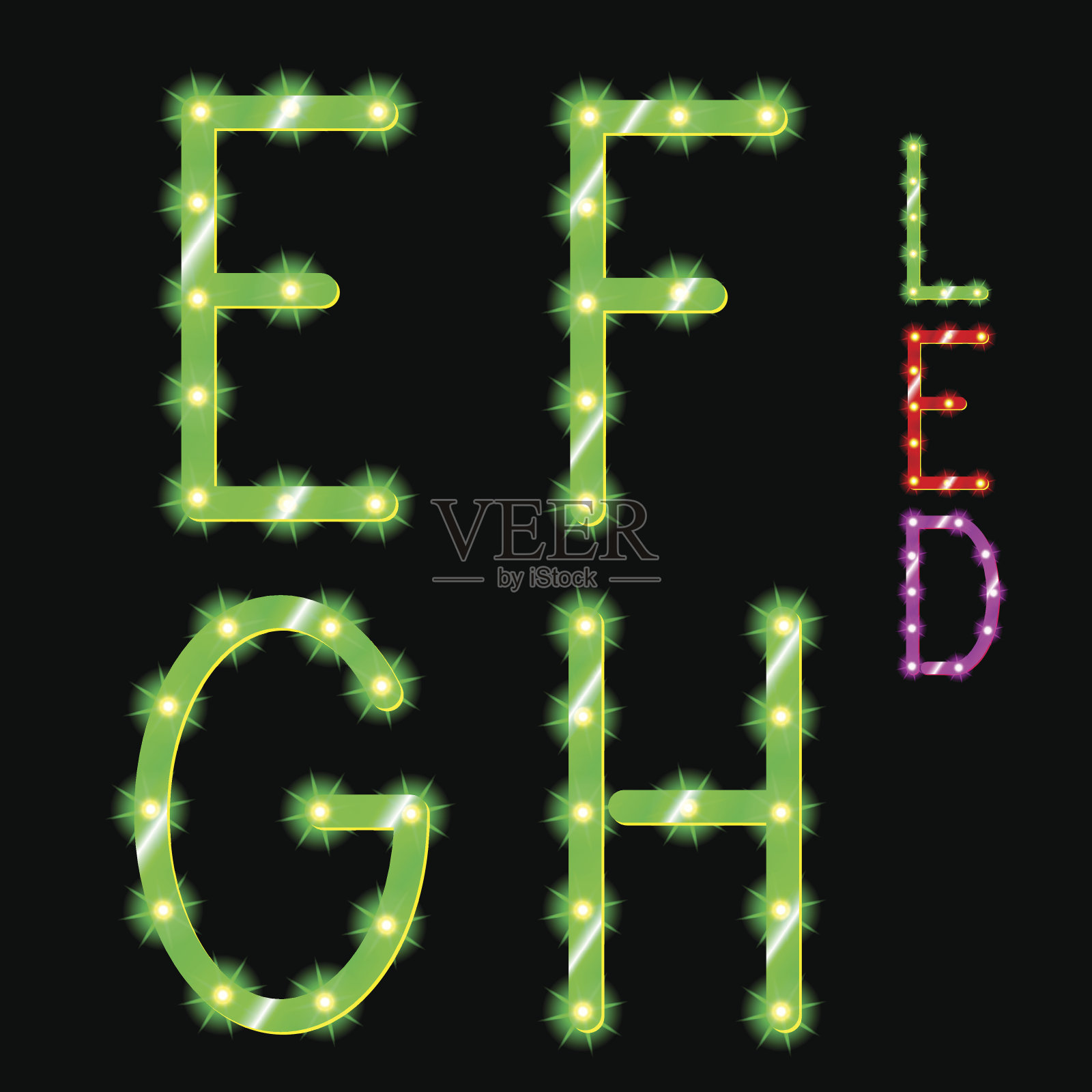 字母插画图片素材