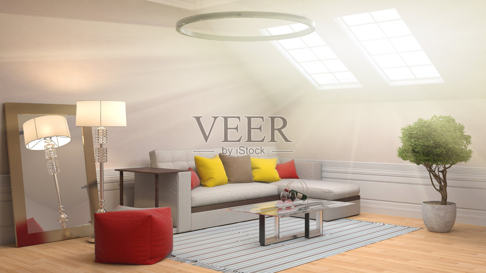 室内用沙发。三维演示照片摄影图片