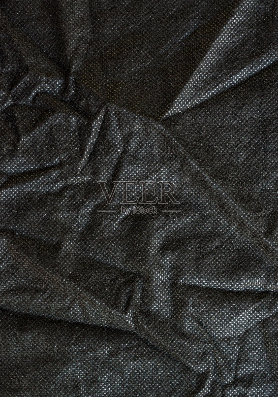 皱巴巴的黑色面料照片摄影图片